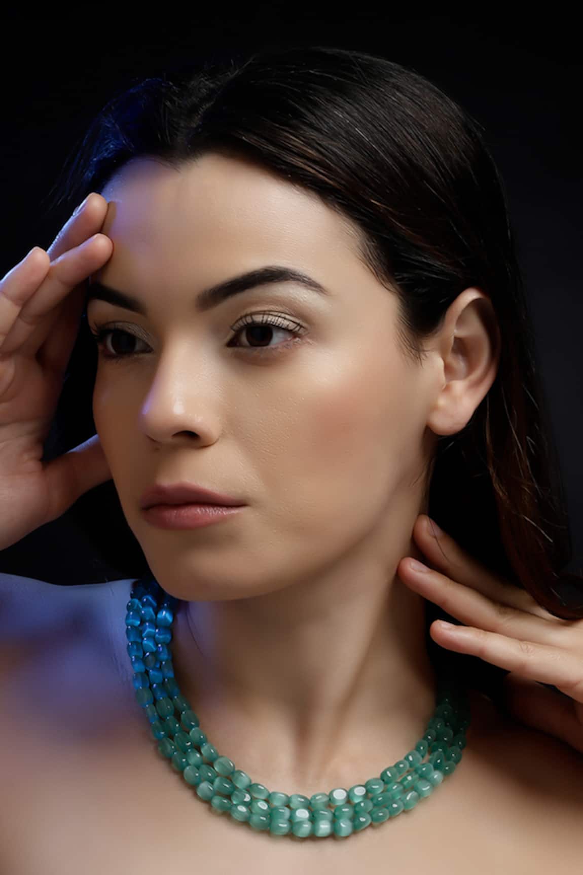 Dugran By Dugristyle Natural Stone Embellished Layered Necklace