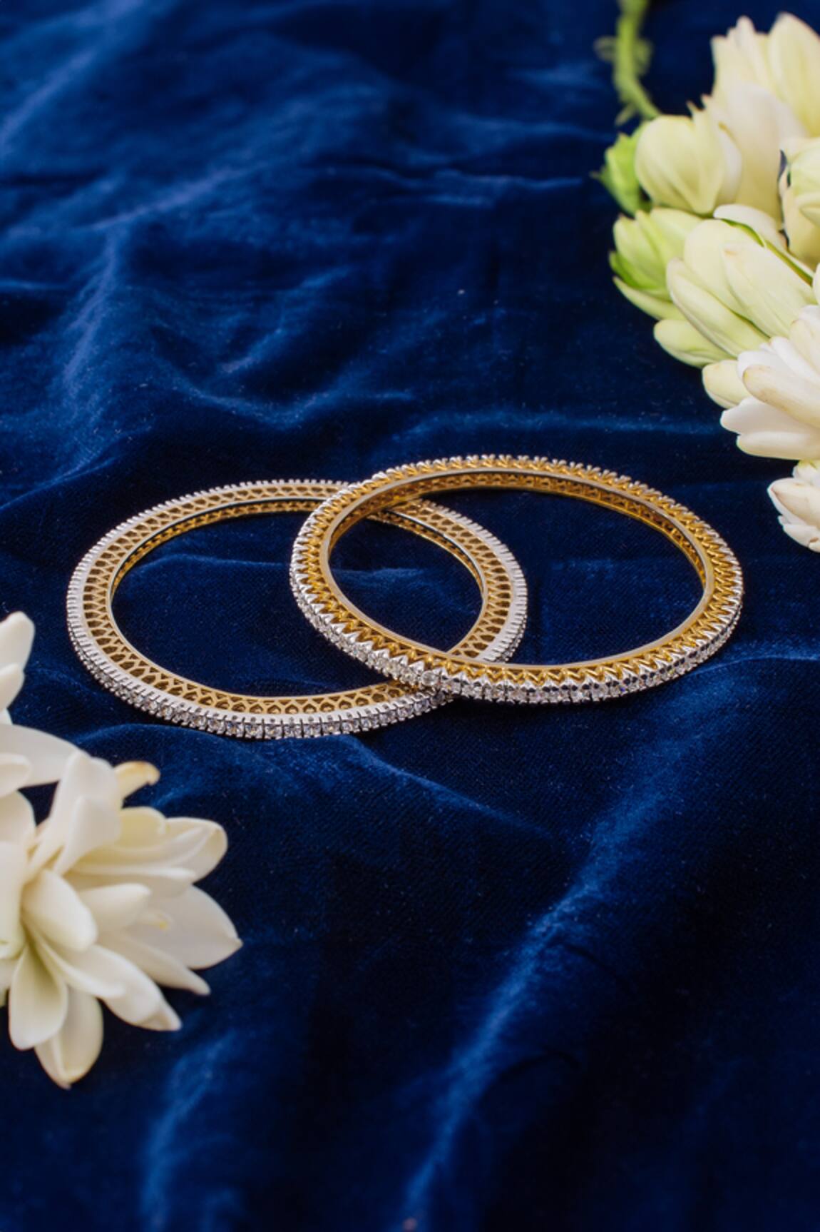 Vivinia By Vidhi Mehra Cubic Zirconia Gold Bangles Set