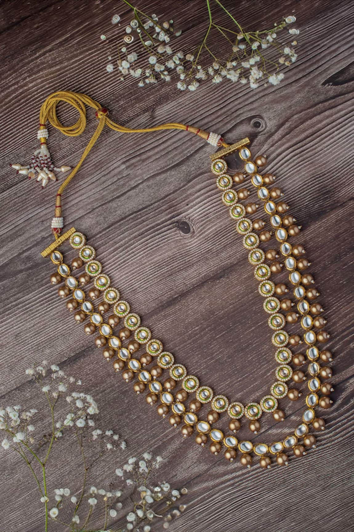 Vivinia By Vidhi Mehra Kundan & Polki Long Layered Necklace 