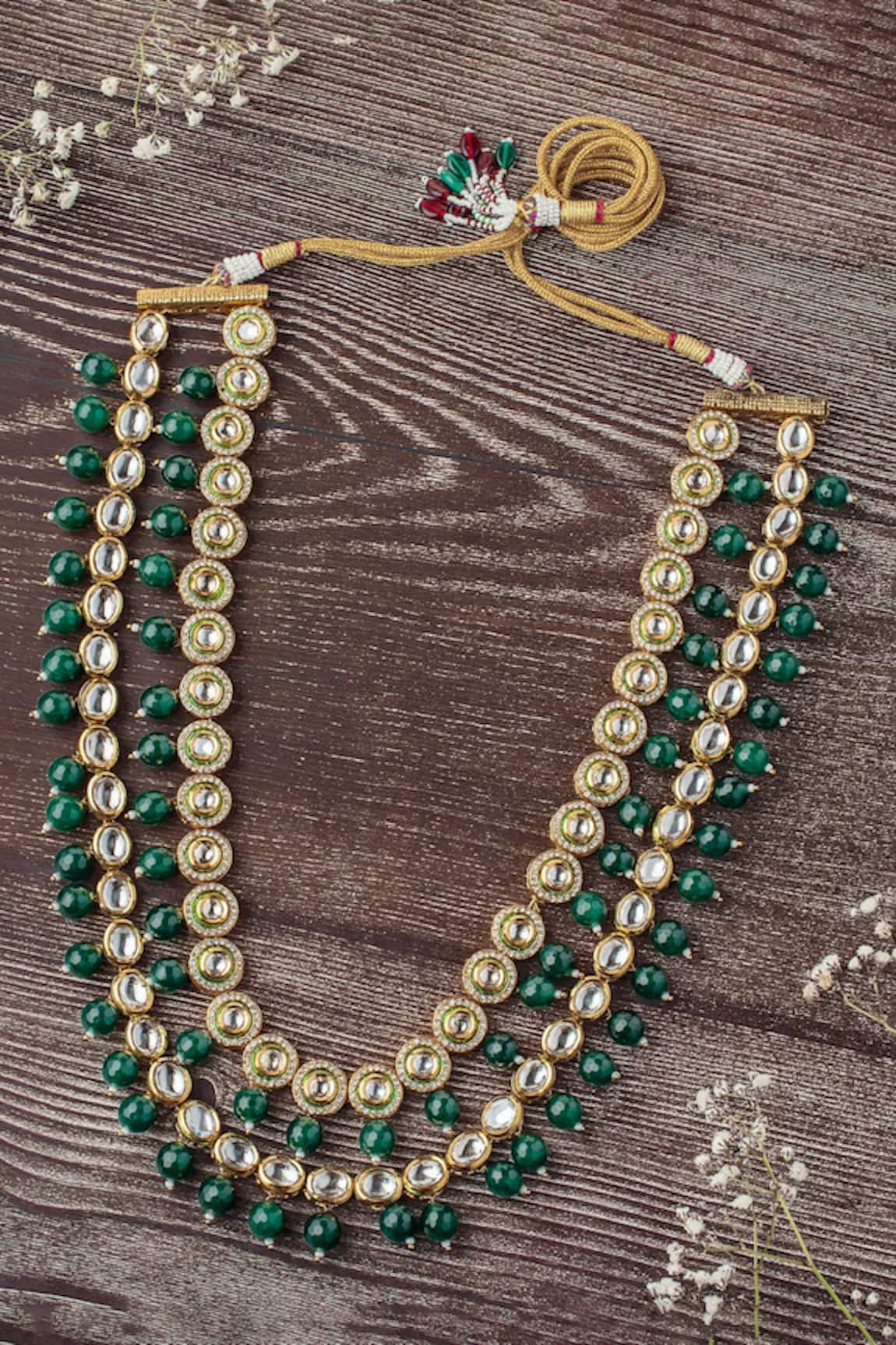 Vivinia By Vidhi Mehra Kundan & Polki Gold Layered Necklace 