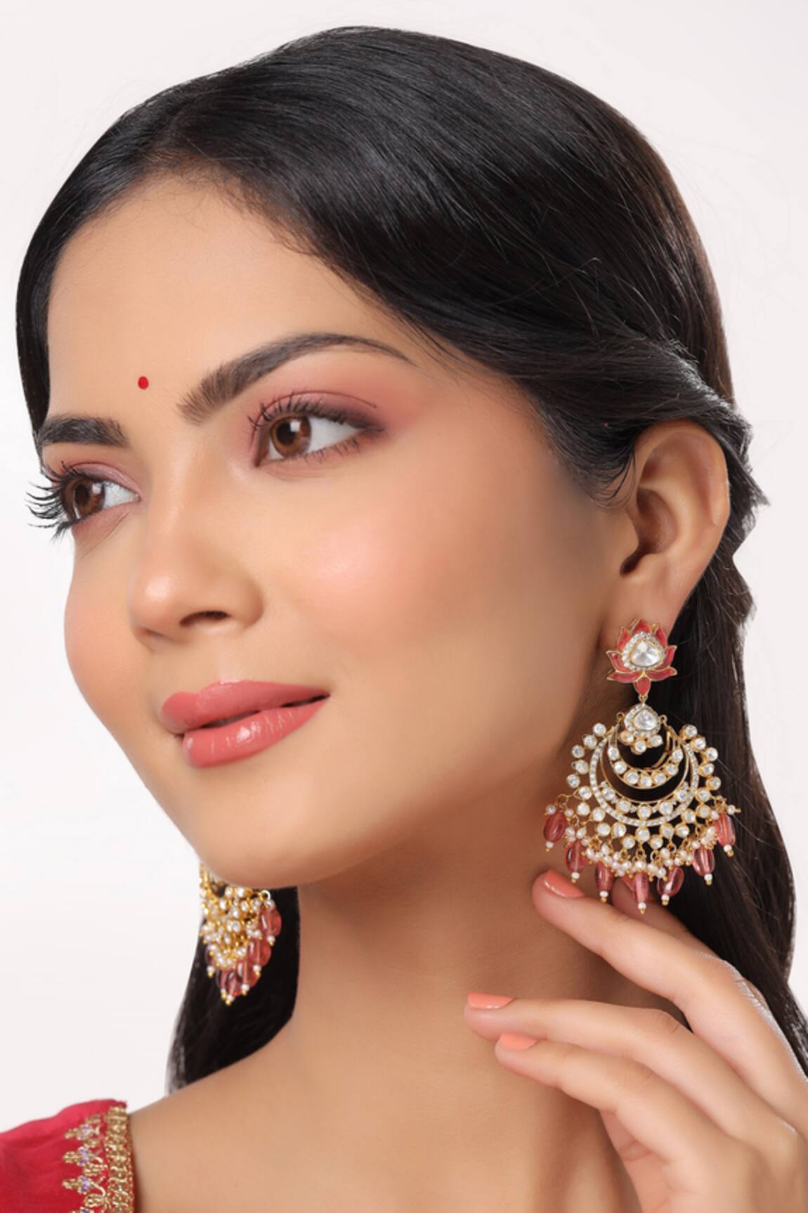 Kicky & Perky Kundan & Bead Embellished Chandbalis 