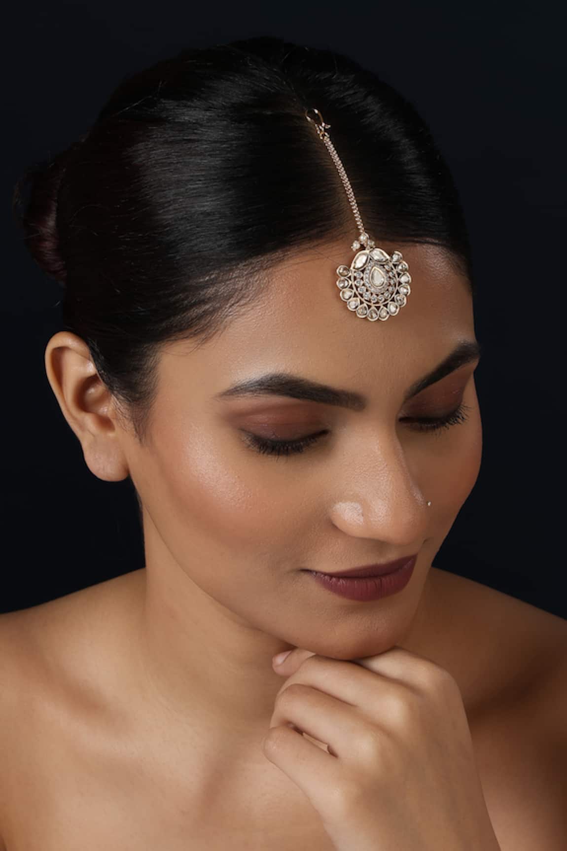 Minaki Kundan Gold Maangtikka 