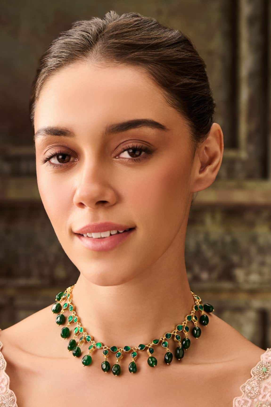 Paisley Pop Kundan & Natural Stone Necklace