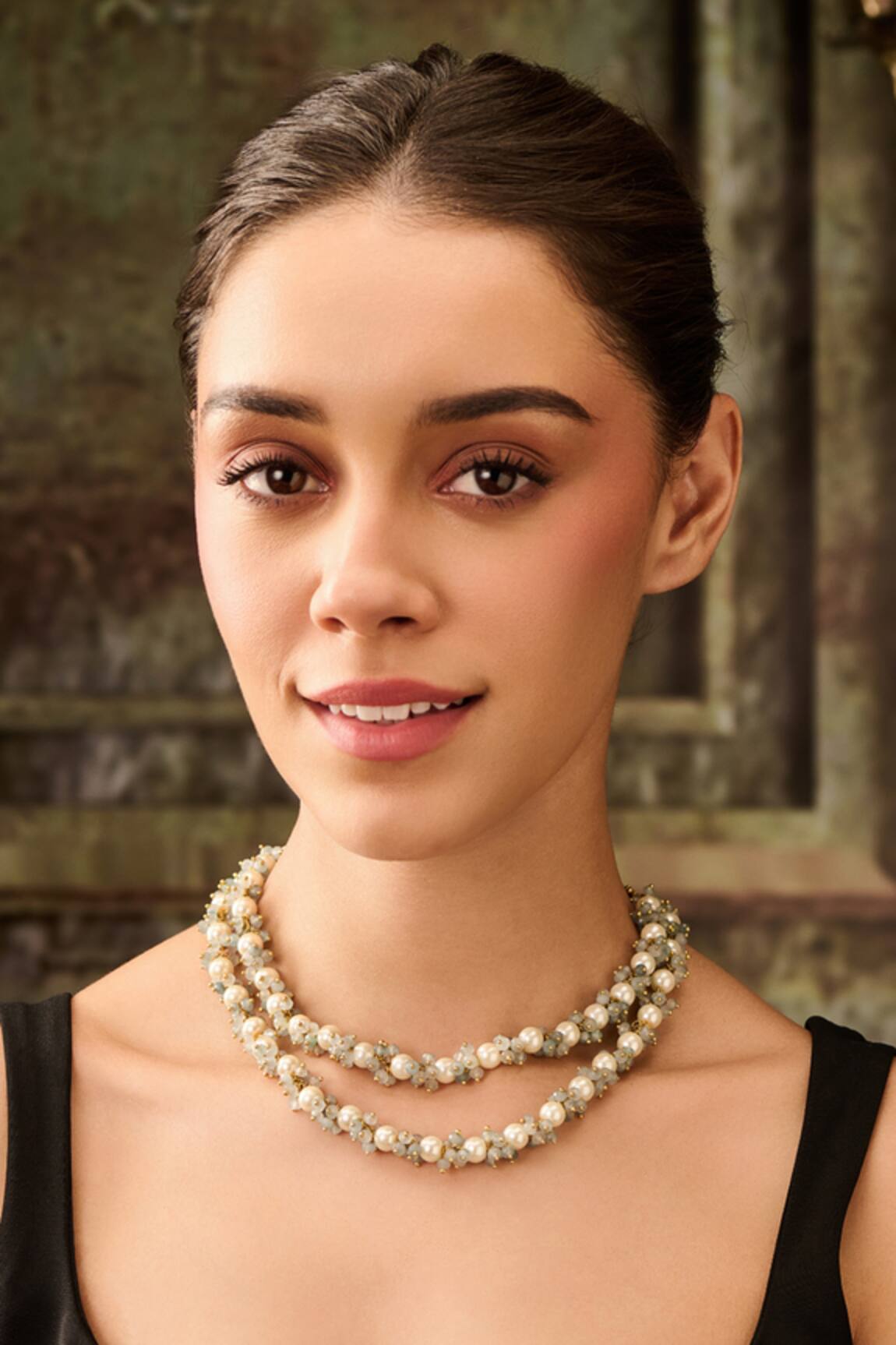 Paisley Pop Layered Pearl & Onyx Necklace