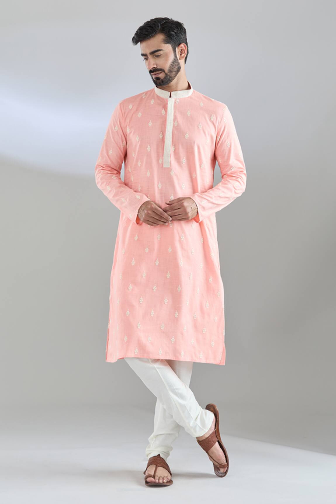 Arihant Rai Sinha Bloom Crest Embroidered Kurta & Churidar Set 