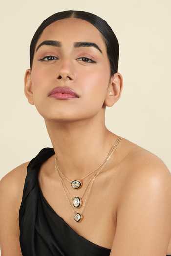 Isharya Crystal Embellished Layered Pendant Necklace 