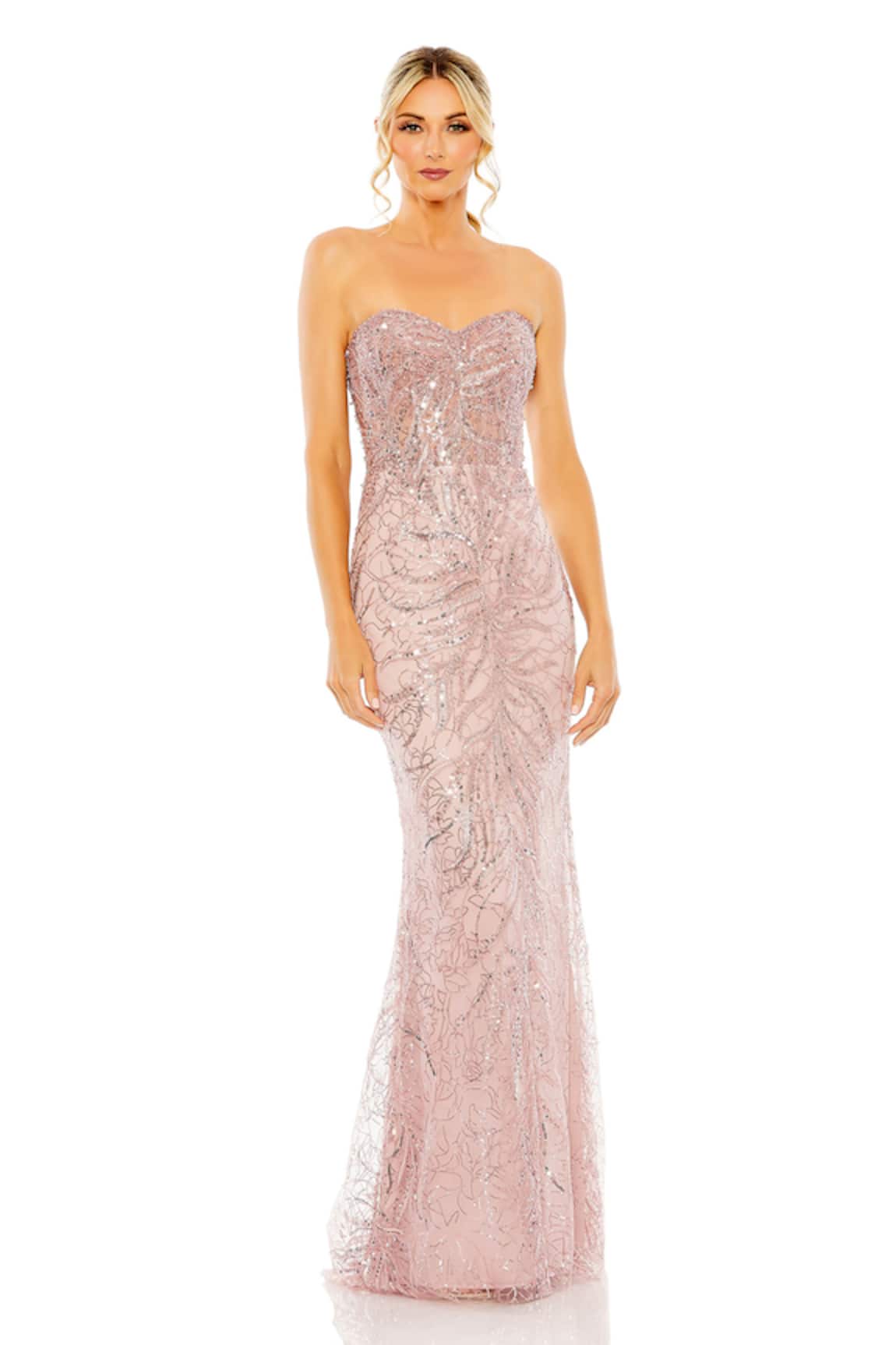 Mac Duggal Off Shoulder Sequin Embellished Gown 