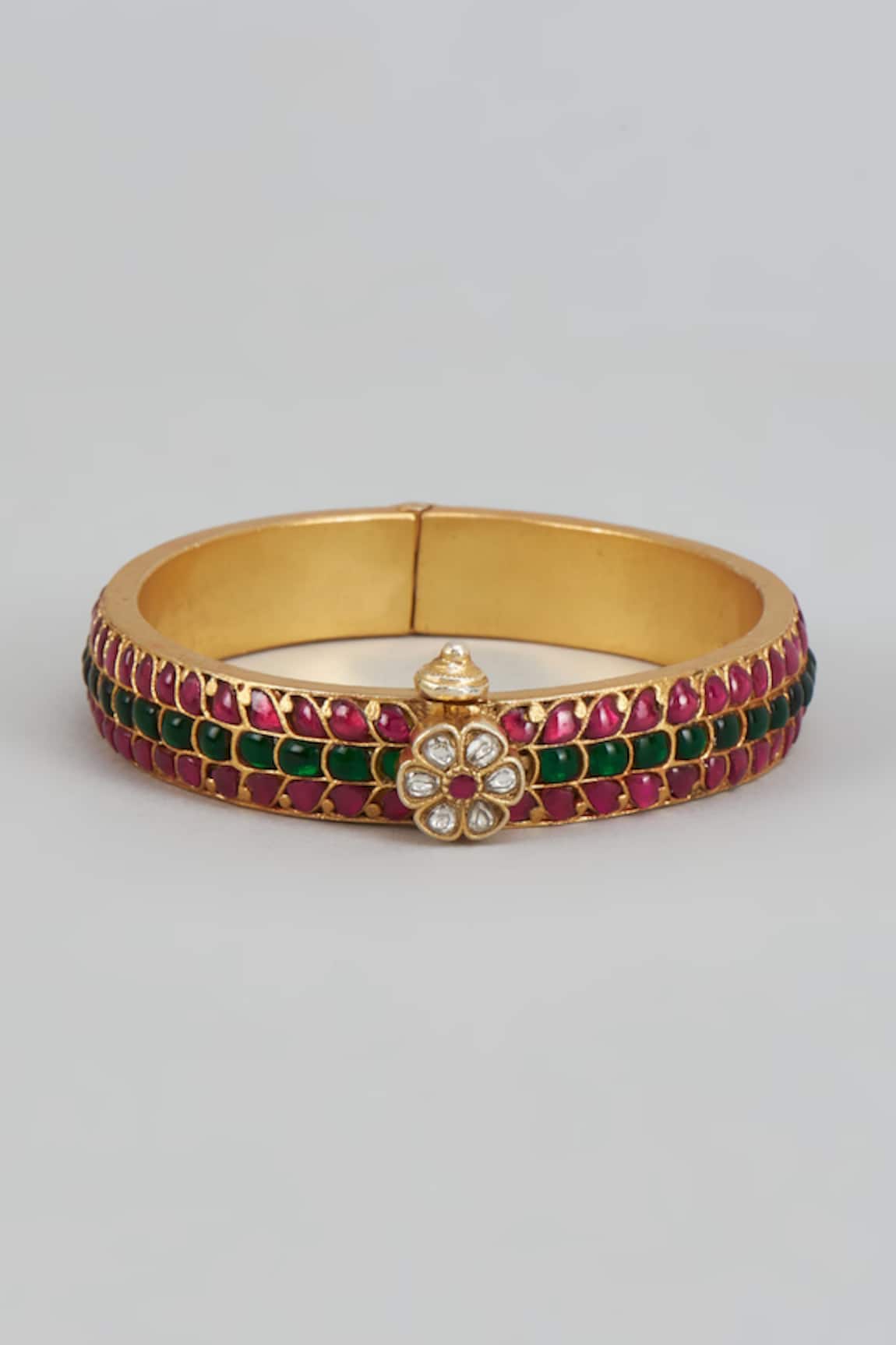 Karisa Designs Floral Kundan Stone Embellished Bangle 