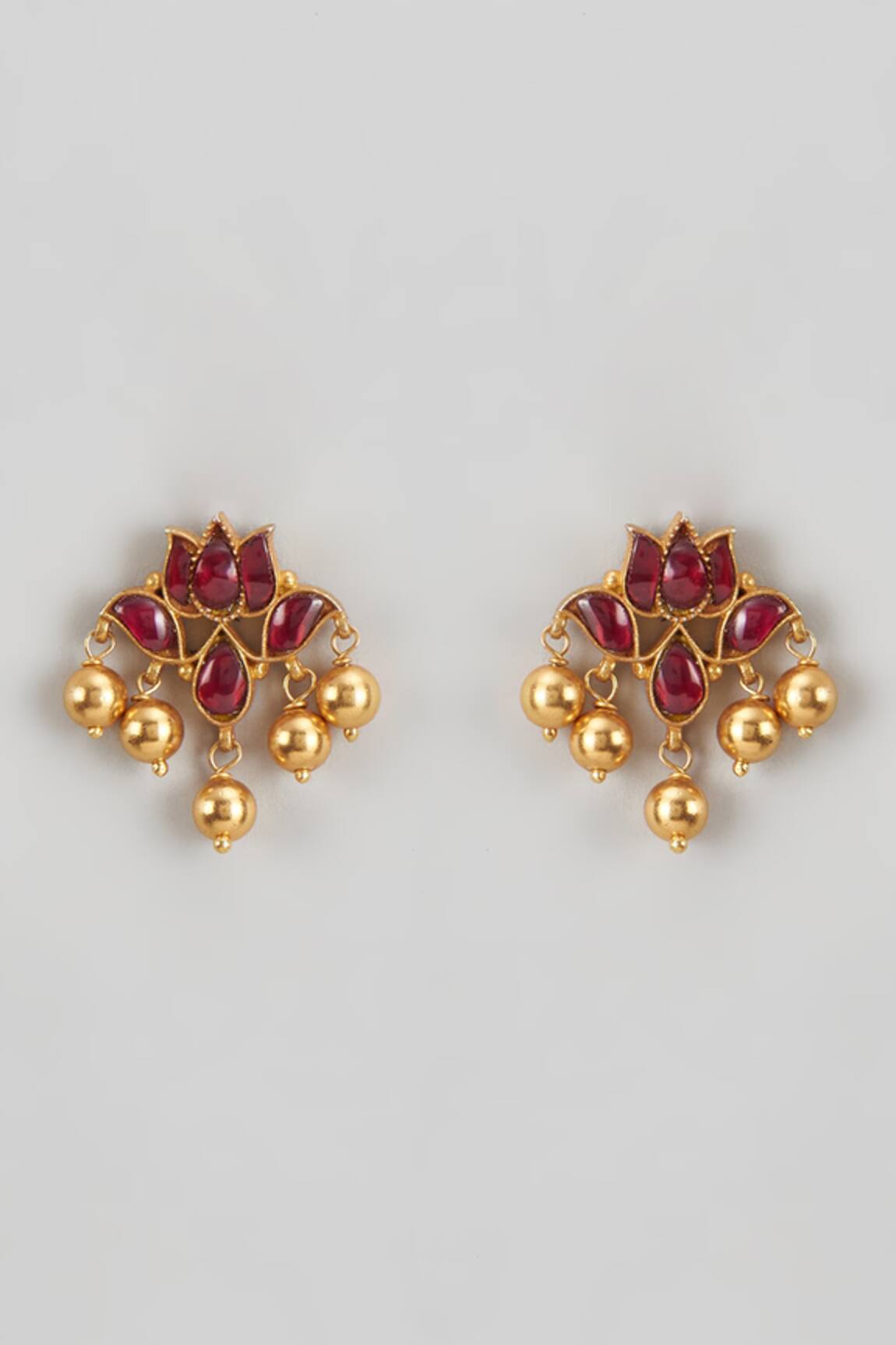 Karisa Designs Kamal Kundan Embellished Lotus Earrings 