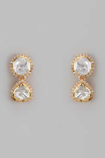 Karisa Designs Keri Moissanite Embellished Drop Earrings 