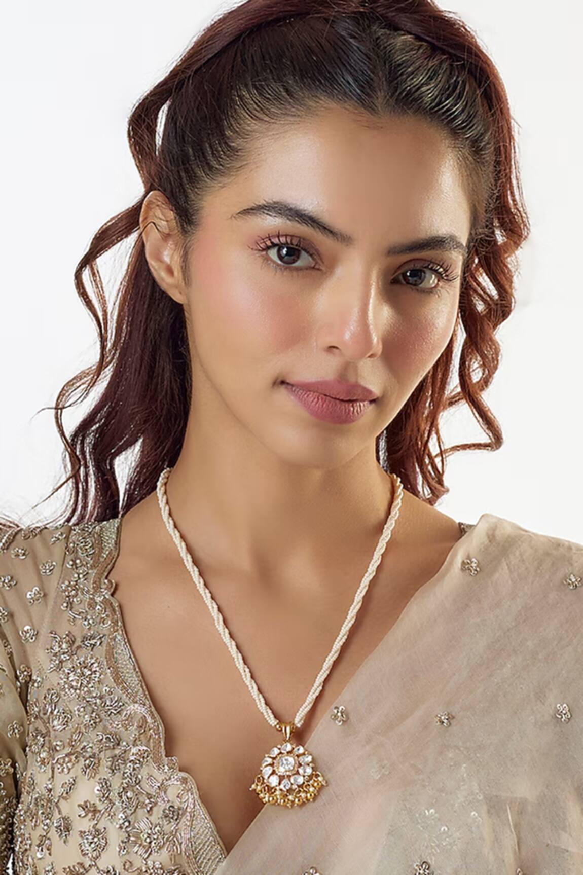 Karisa Designs Floral Moissanite Pendant Necklace 