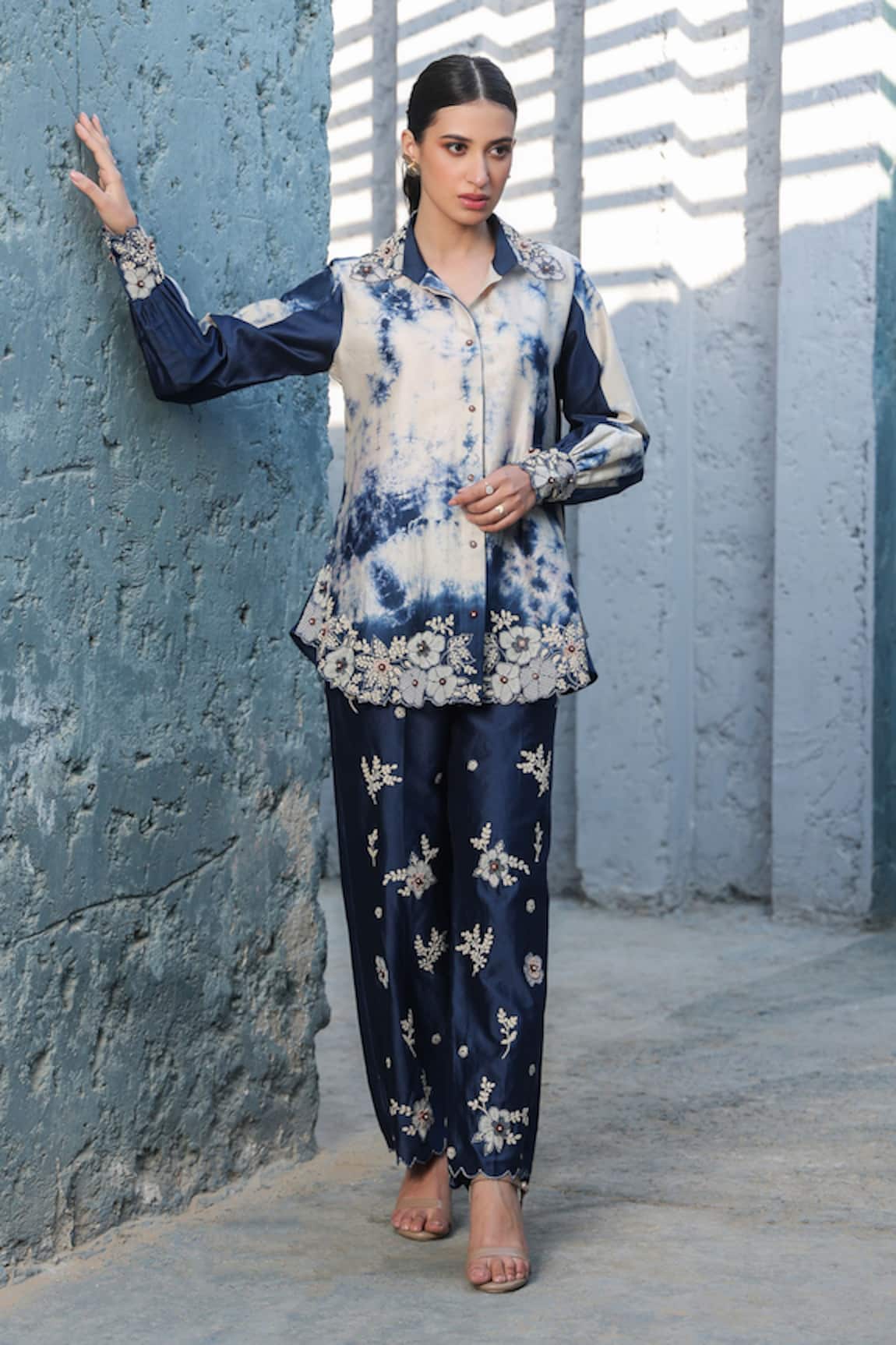 Label Niti Bothra Shibori Pattern Shirt & Pant Set 