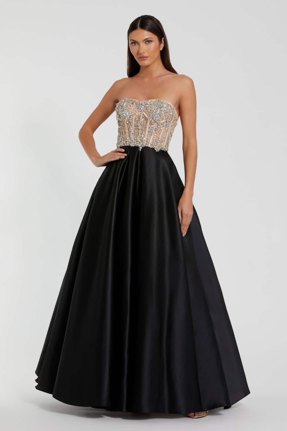 Mac Duggal Sequin Hand Embroidered Ball Gown 