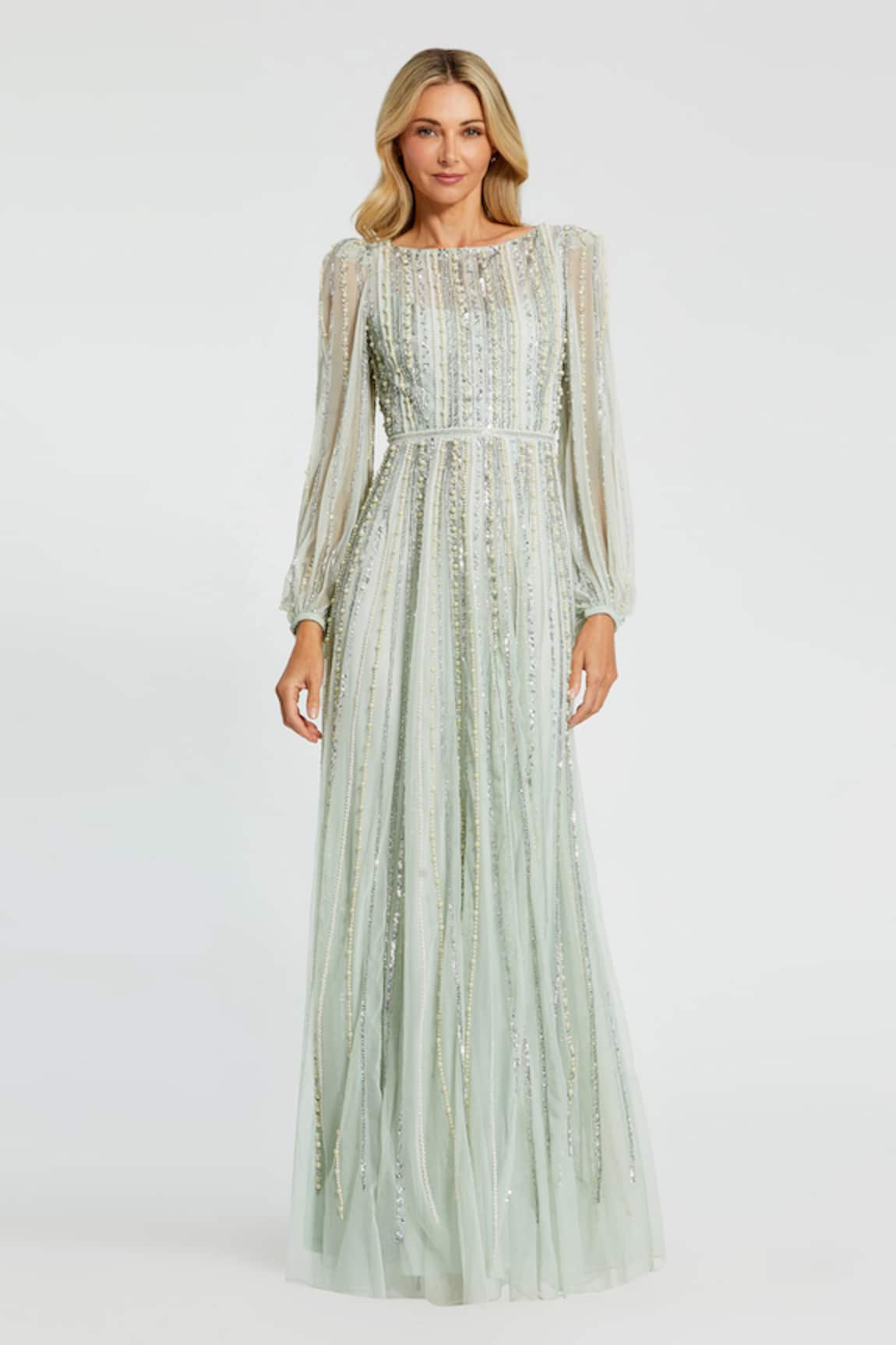 Mac Duggal Bead Embroidered Gown 