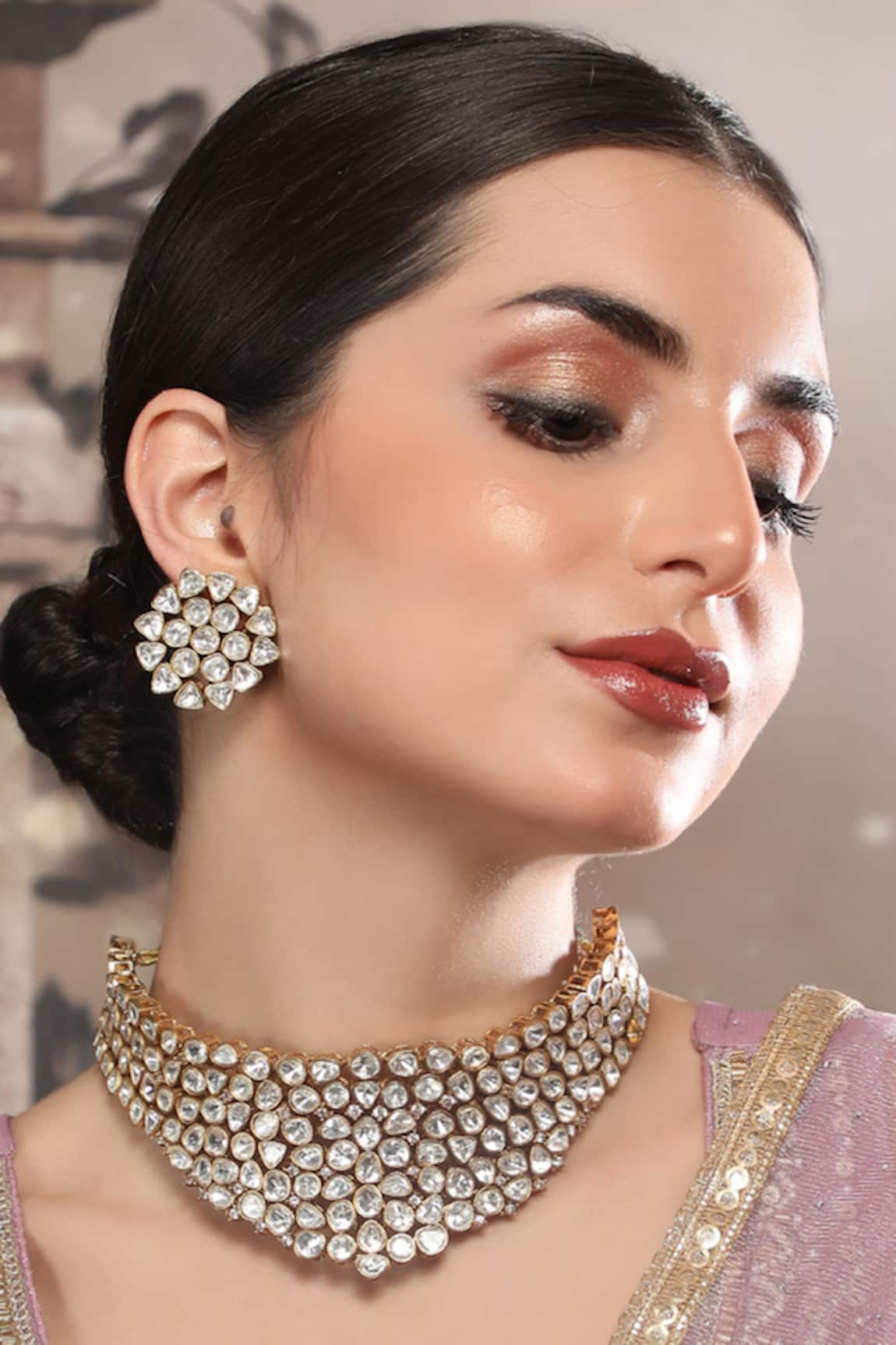 Auraa Trends Kundan Polki Choker & Earring Set 