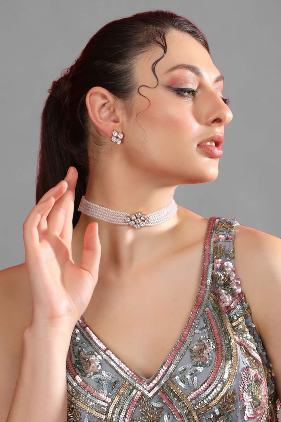 Auraa Trends Kundan Pearl Necklace Set 