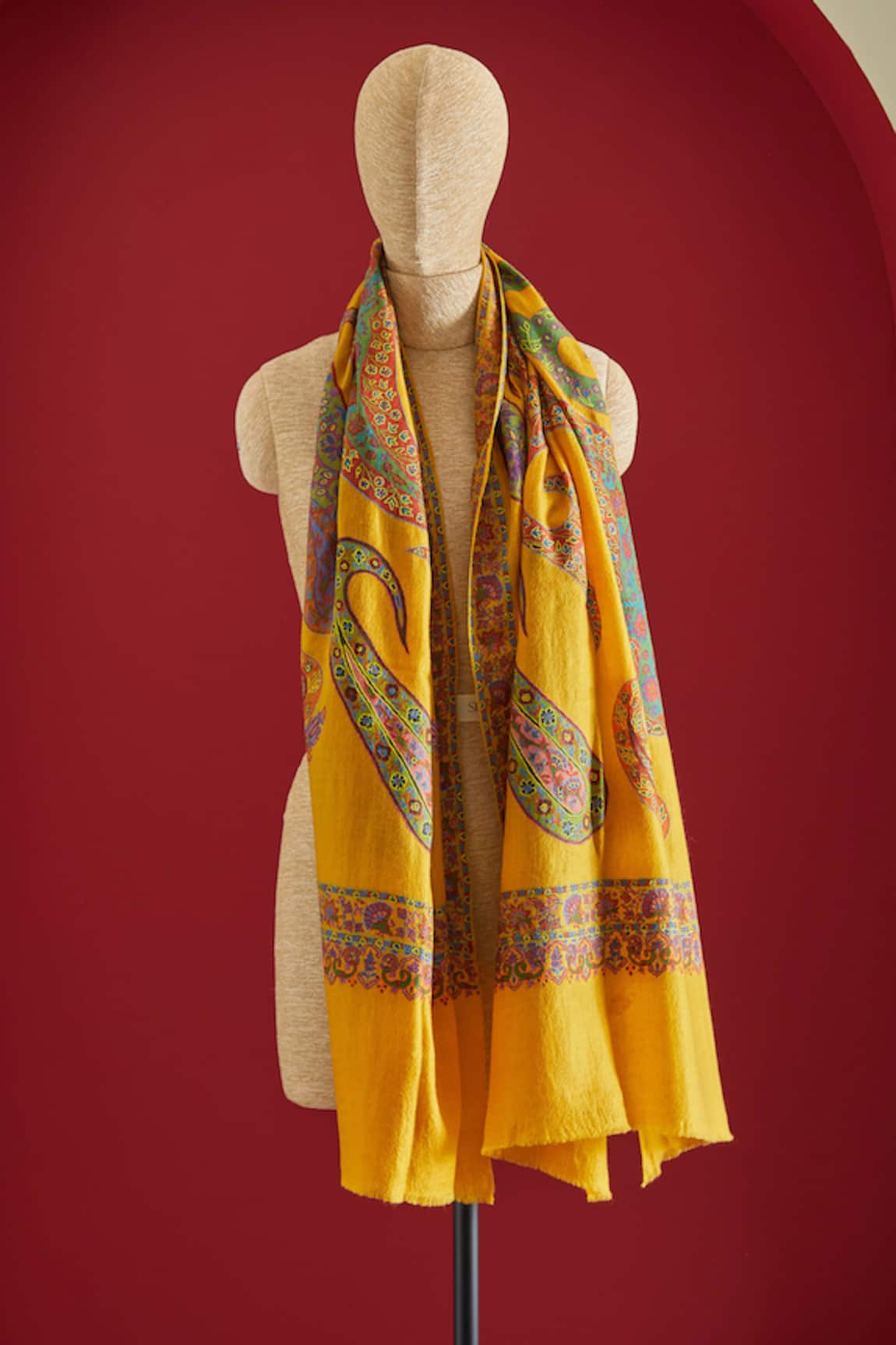 Shaza Floral Embroidered Cashmere Stole 