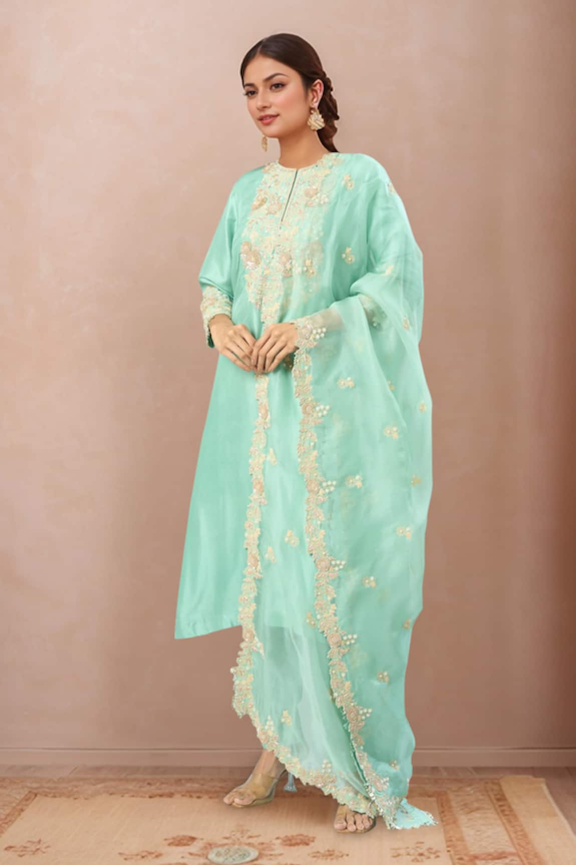 Prisho Embroidered Straight Kurta Set 