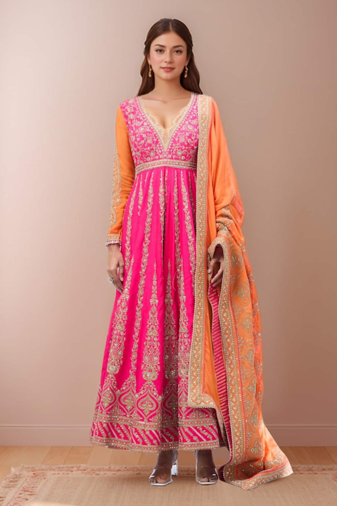 Torani Zari Thread Embroidered Anarkali Set