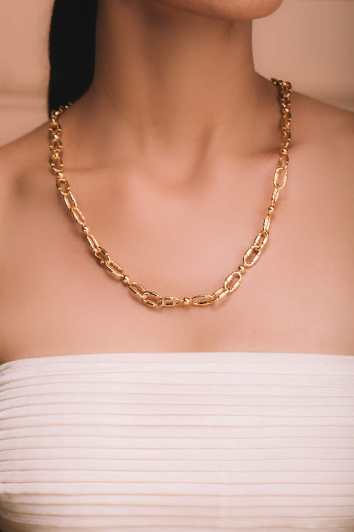 Ode Jewels Gold Chain Link Necklace