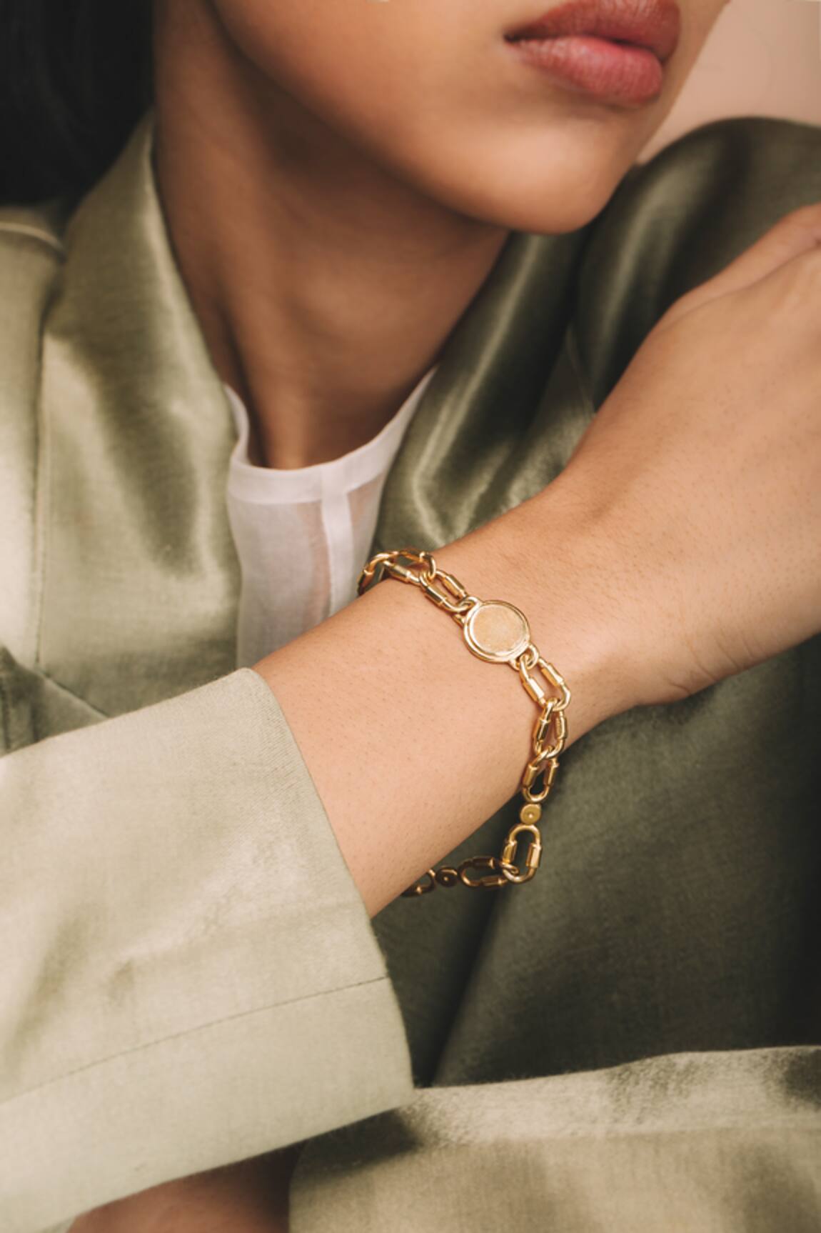 Ode Jewels Gold Chain Link Fingerprint Bracelet