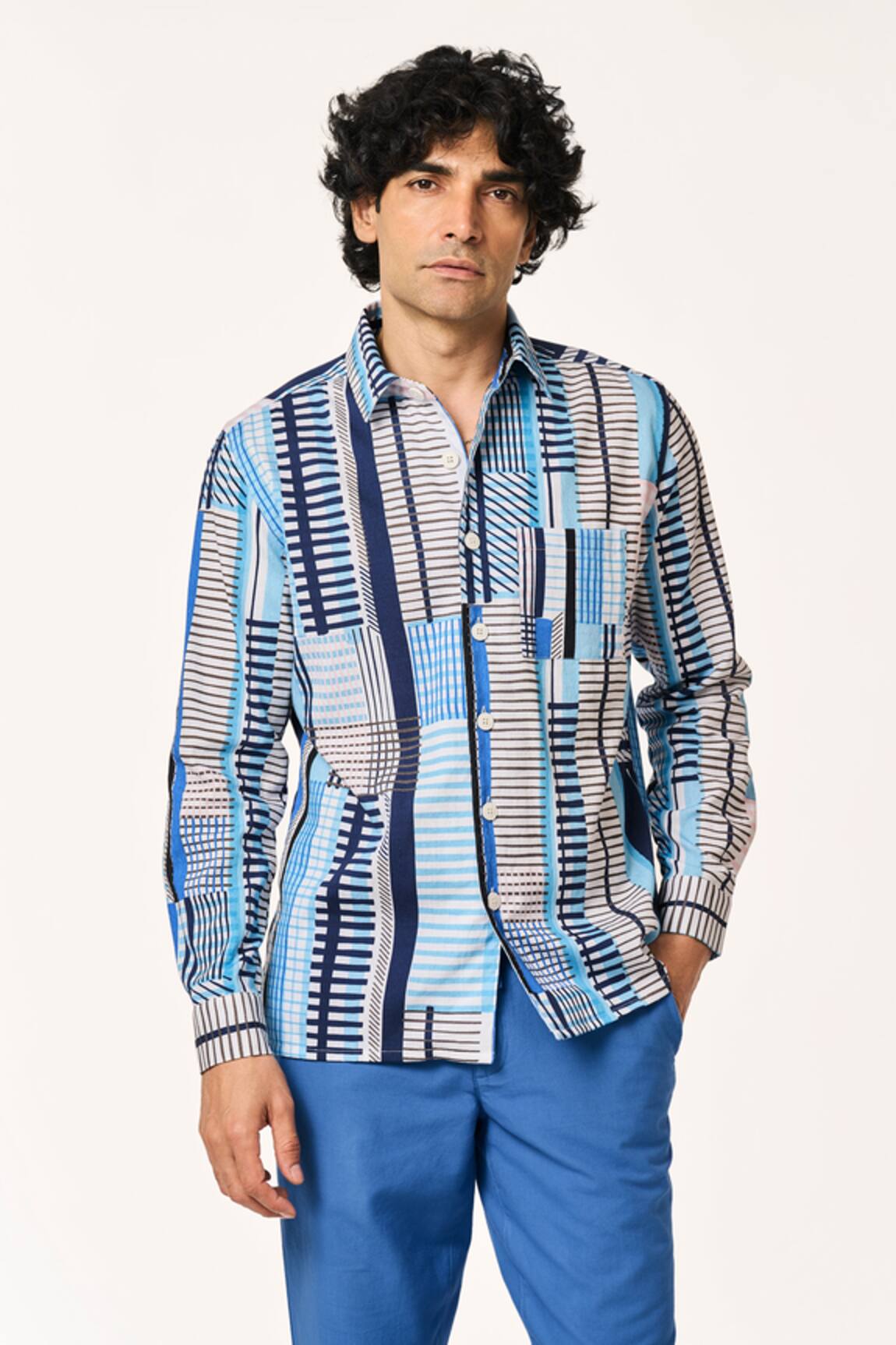 Terra Luna Plaid Pattern Cotton Shirt 