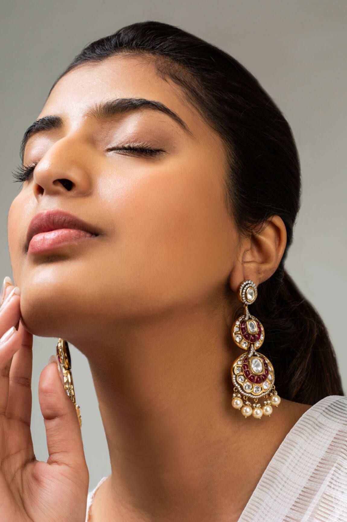 Zevar King Floral Stone Embellished Earrings