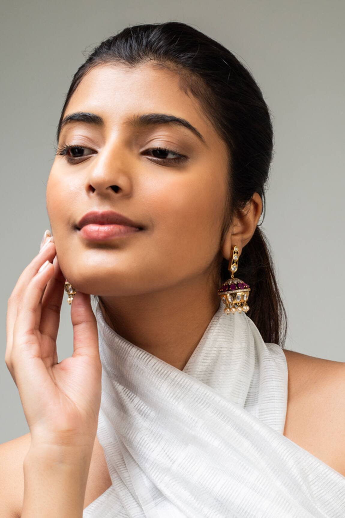 Zevar King Antique Gold Plated Jhumkas