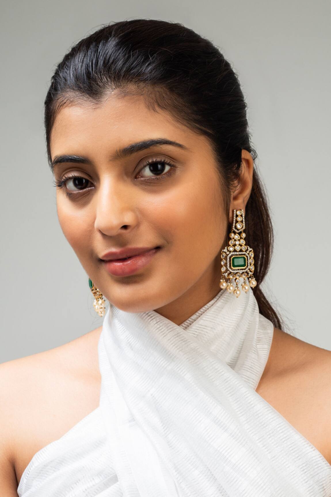 Zevar King Geometric Stone Studded Earrings