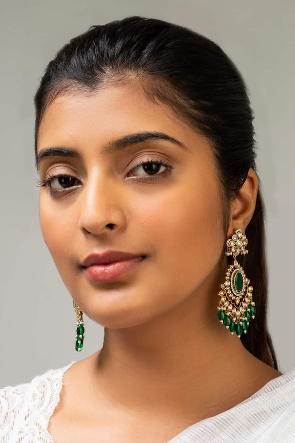 Zevar King Antique Gold Plated Floral Earrings 