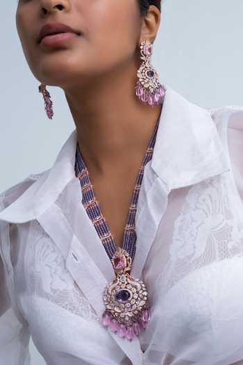 Zevar King Multi Color Bead & Stone Necklace Set 