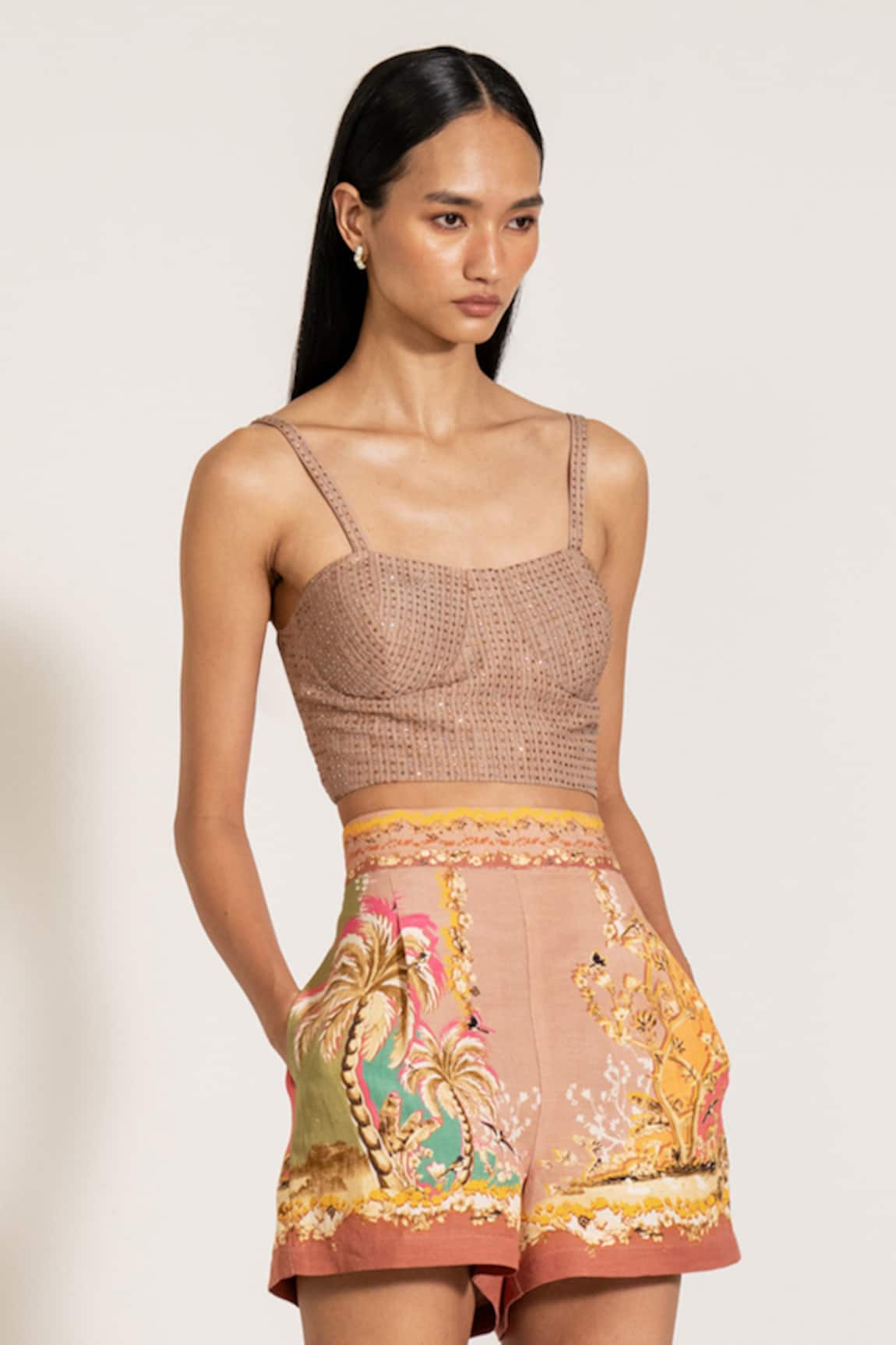 RANNA GILL Multicolor Palm Beach Print Shorts 