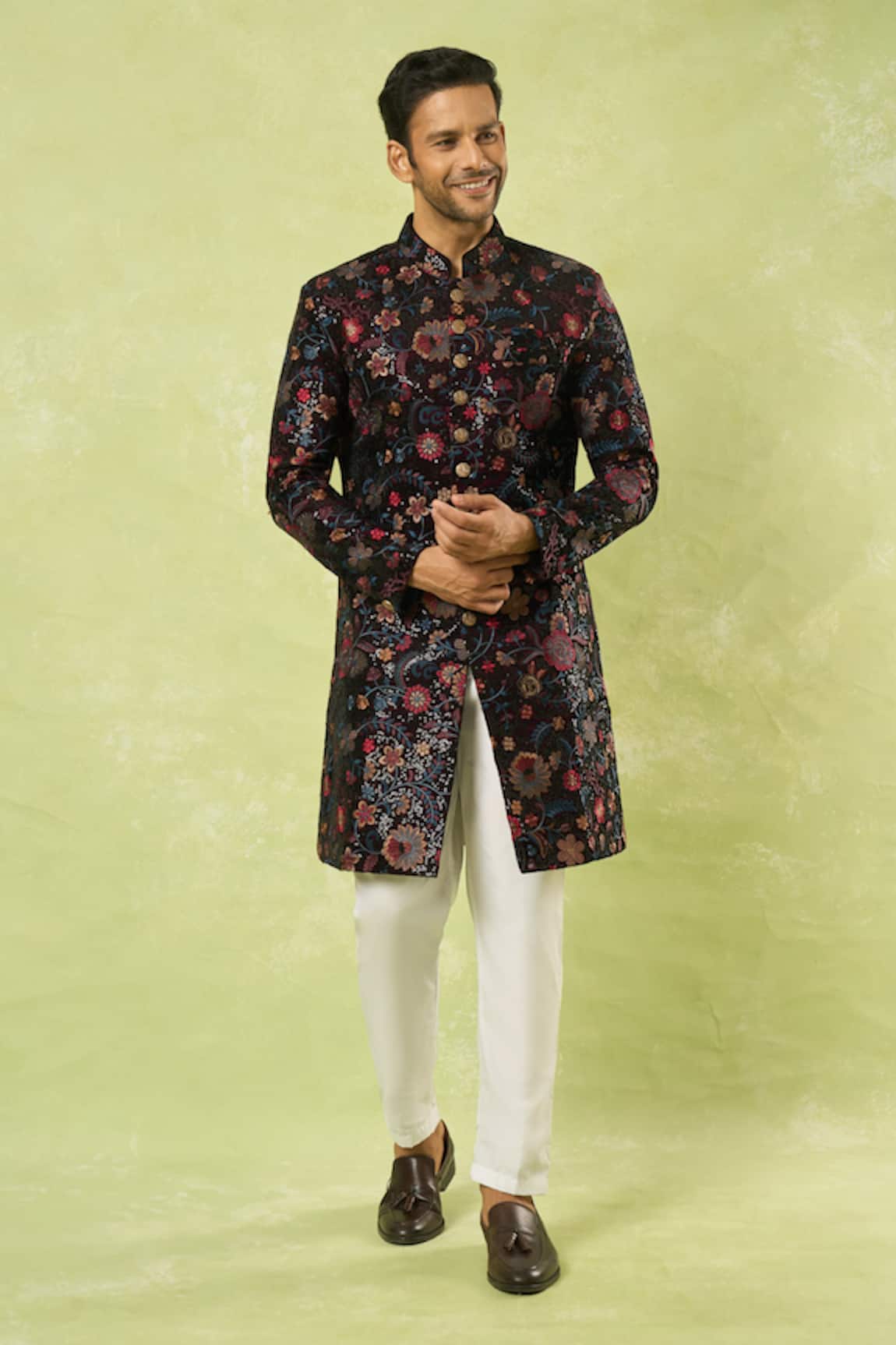 Arihant Rai Sinha Embroidered Sherwani With Polo Pant 