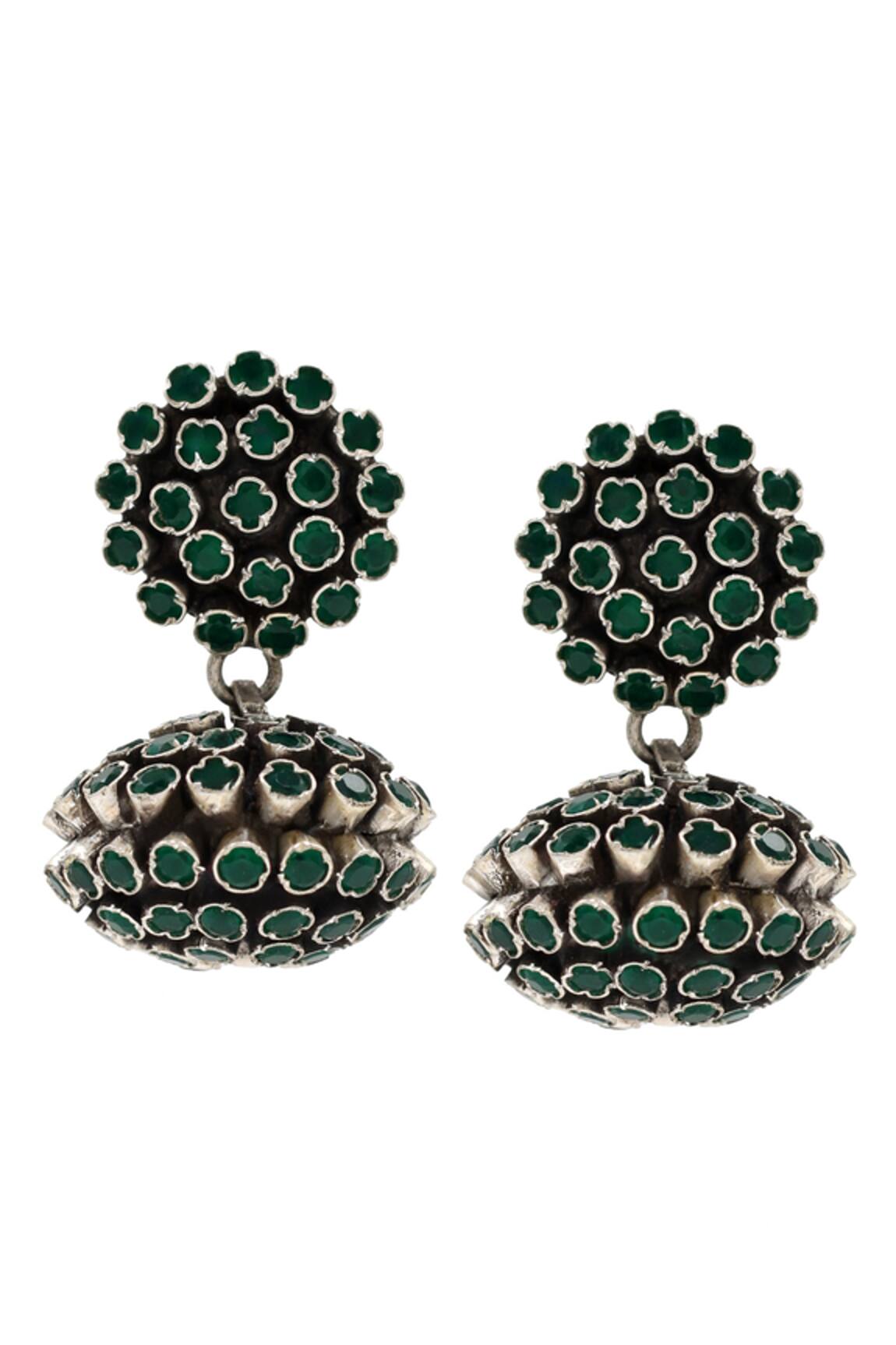 Sangeeta Boochra Clustered Hydro Stone Earrings