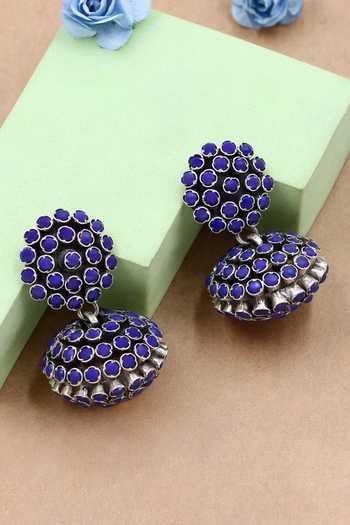 Sangeeta Boochra Lapis Stone Cluster Earrings