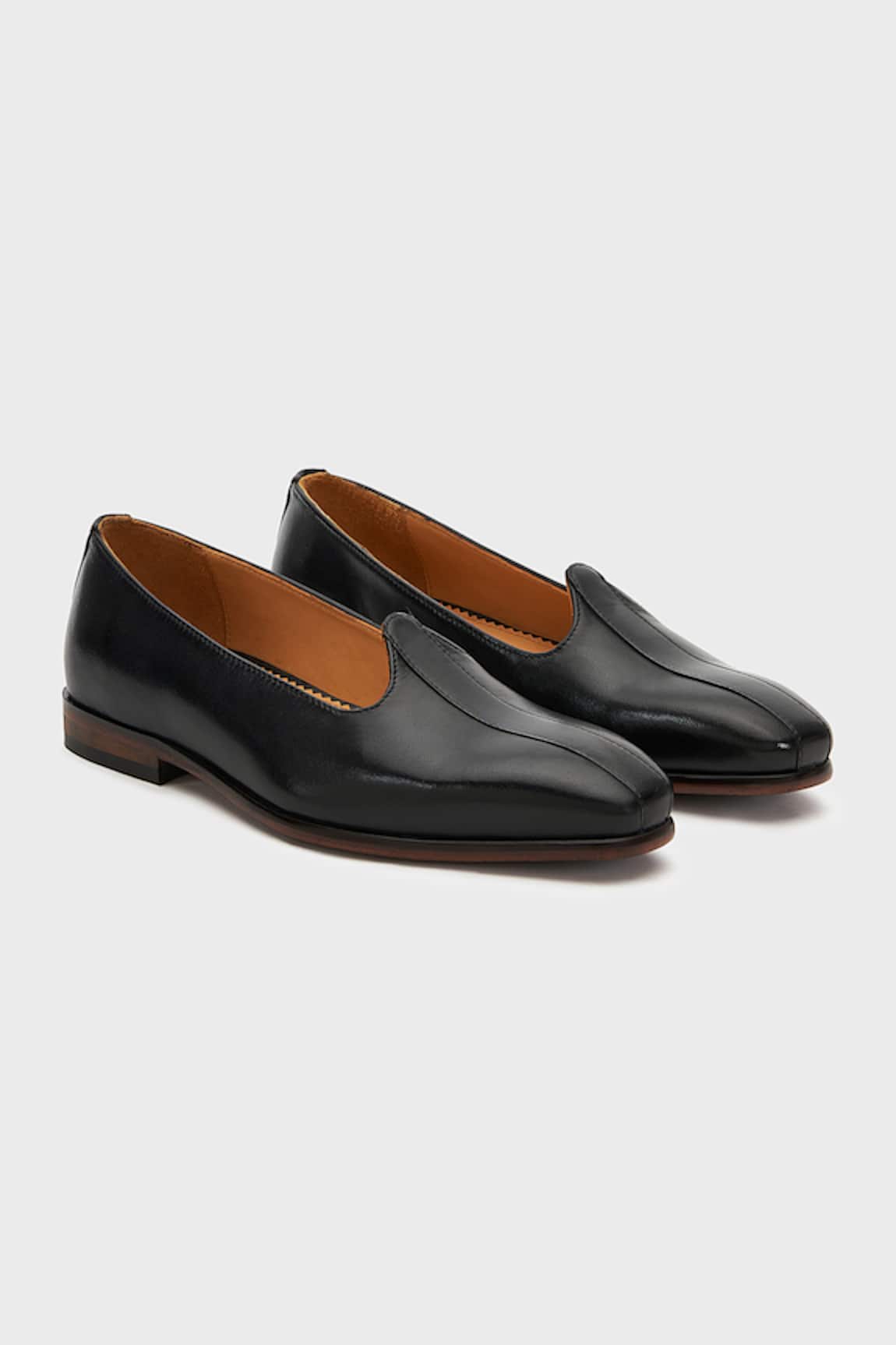 Nauvab Pebble Grain Textured Black Mojiri 
