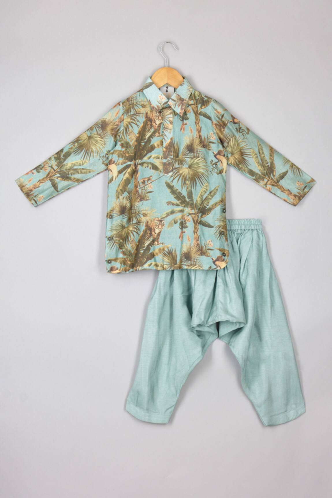 P & S CO Safari Print Kurta Set With Patiala Pant