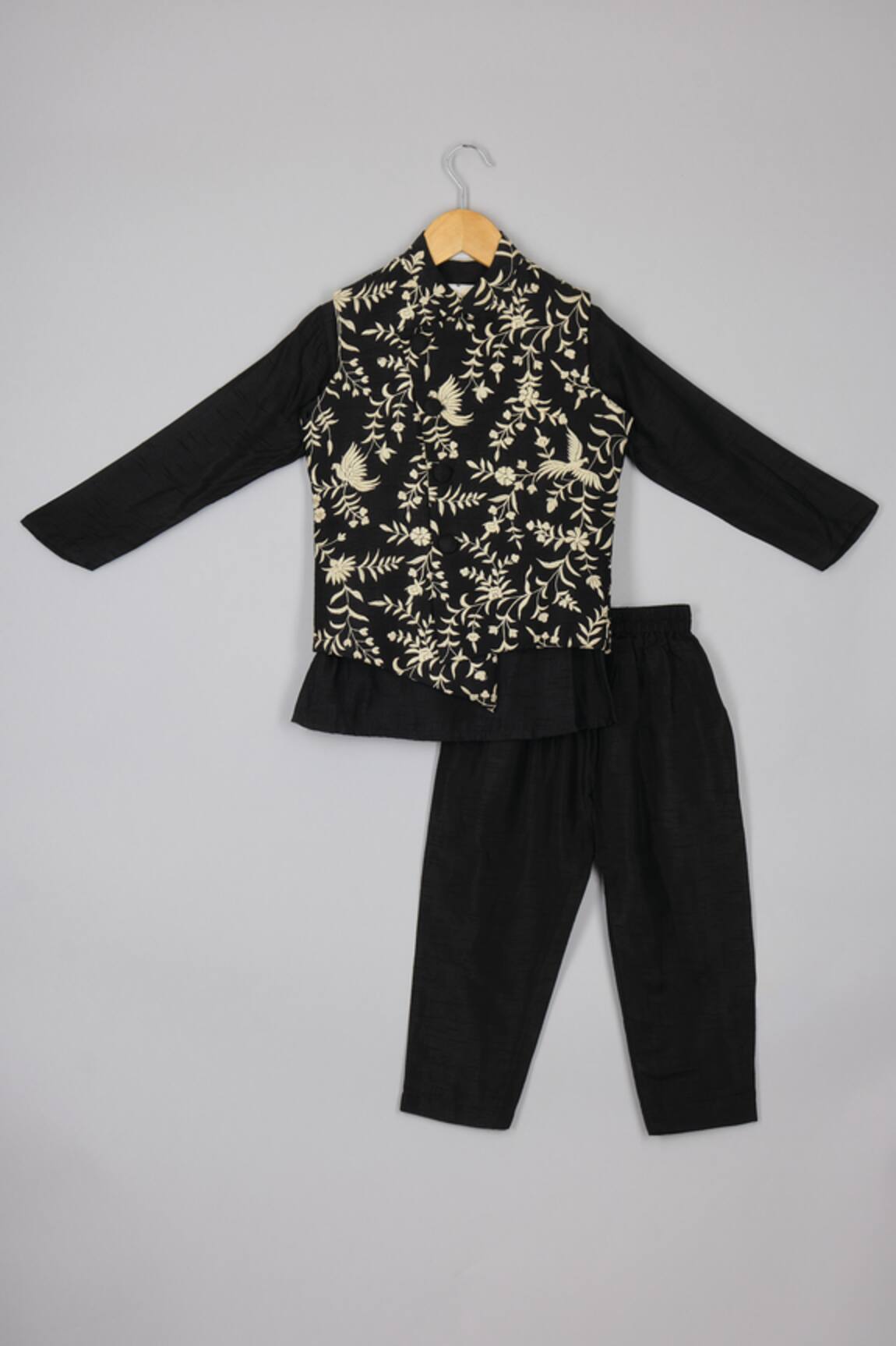 P & S CO Bird Garden Embroidered Kurta Set