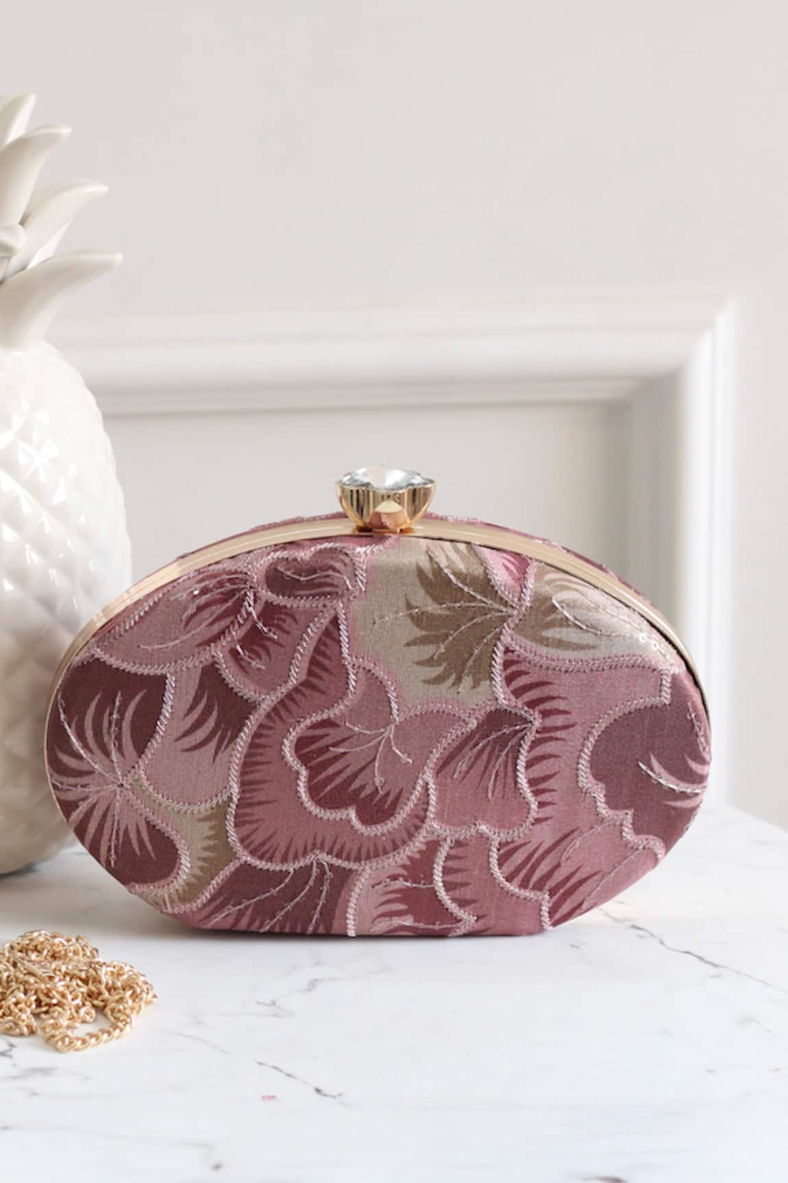 Boxwish By Bhumika Floral Thread Embroidered Clutch 