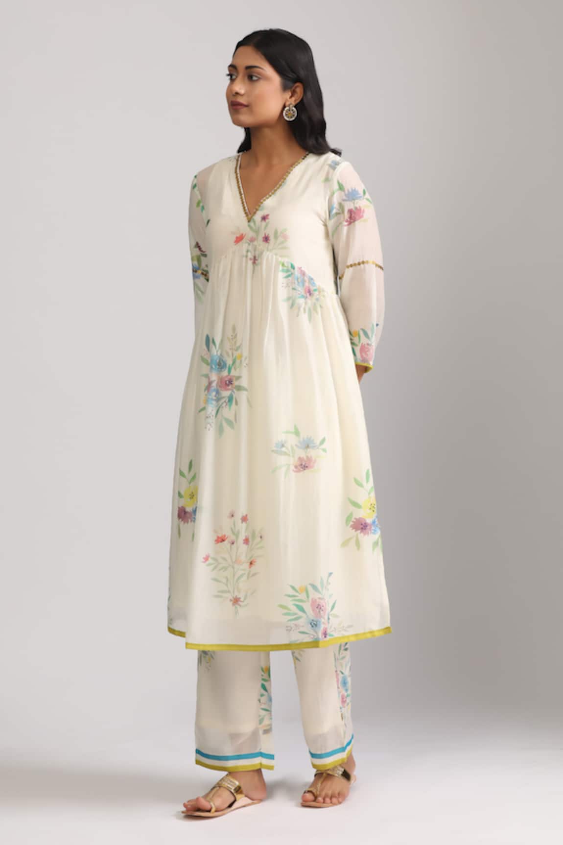 Trendy tokari Bloom Print Kurta Set 