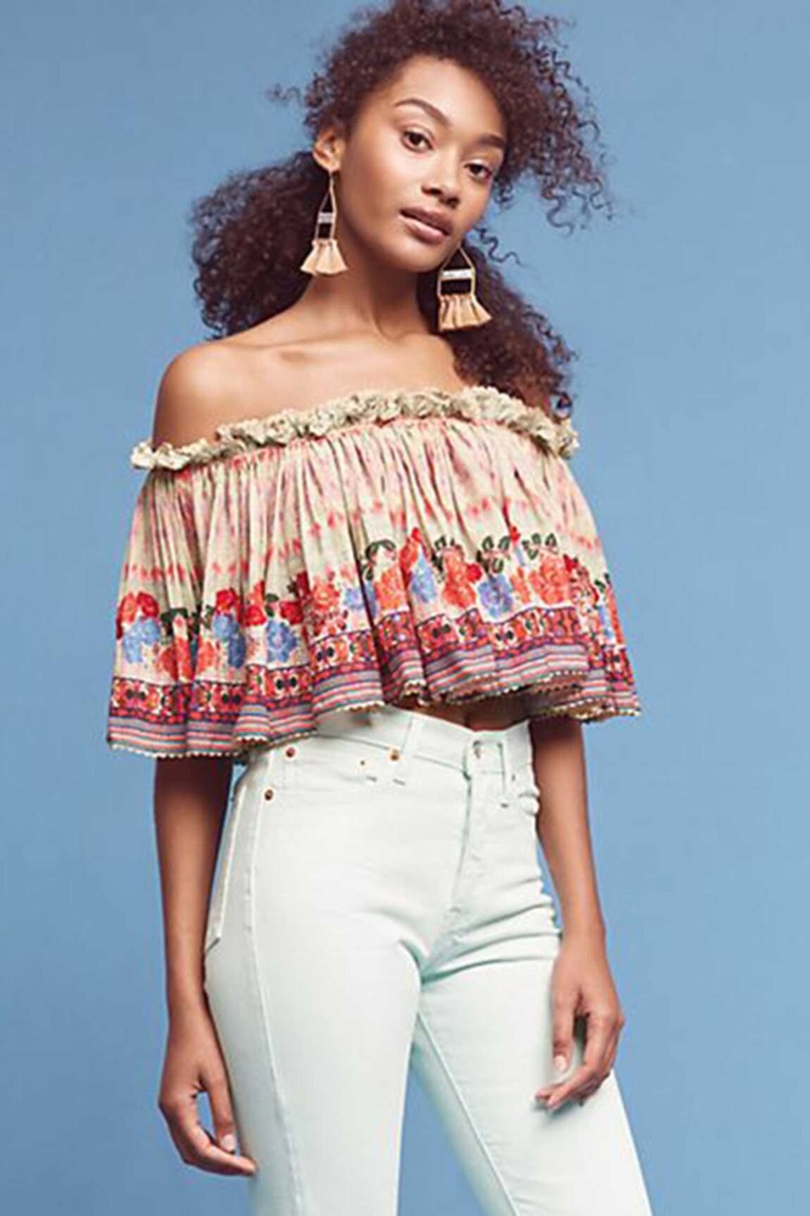 Bhanuni By Jyoti Printed Off-Shoulder Top