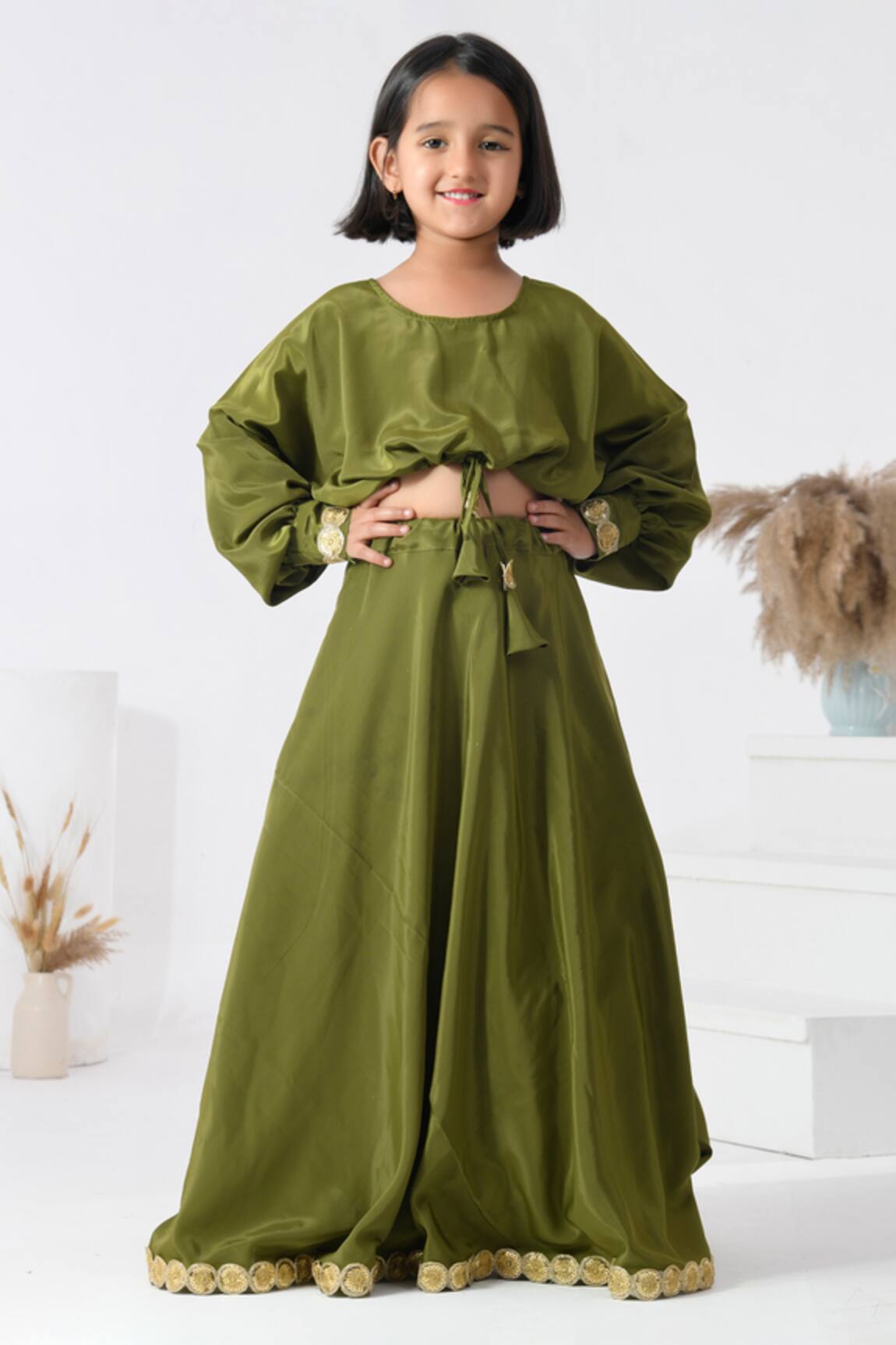 Bannhi By Priyanka Rathore Floral Embellished Hem Lehenga & Blouse 