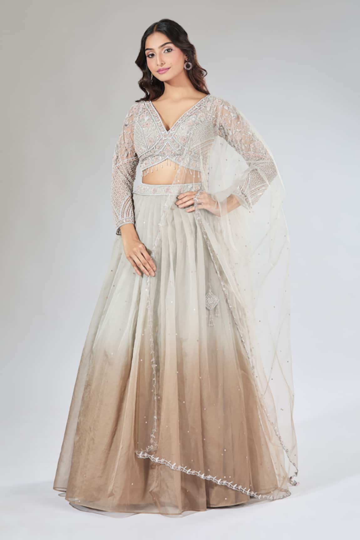 Samyukta Singhania Ombre Sequin Embroidered Lehenga Set