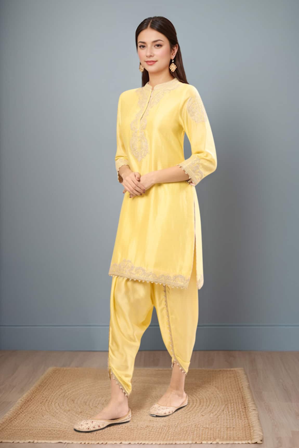 Sheetal Batra Paisley Embroidered Kurta & Dhoti Pant Set