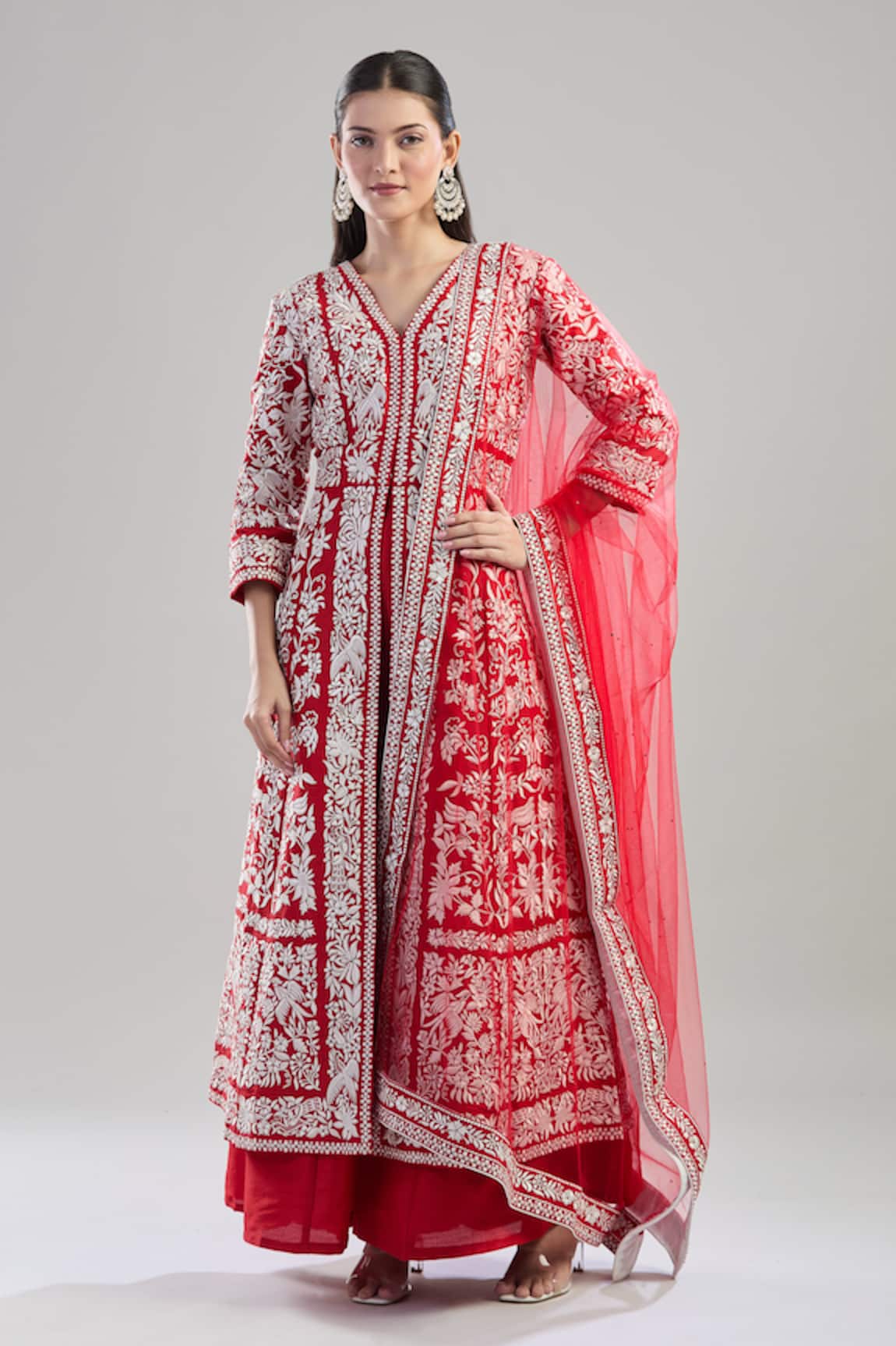 Samyukta Singhania Floral Embroidered Anarkali Set 