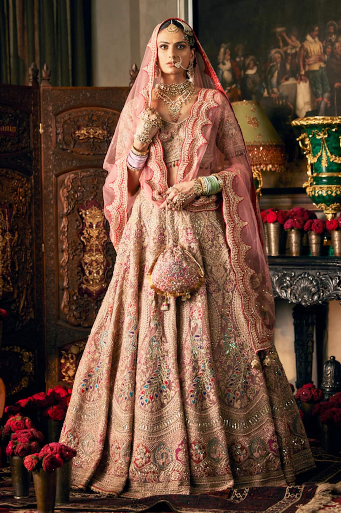 Rimple And Harpreet Narula Peacock Embroidered Lehenga Set