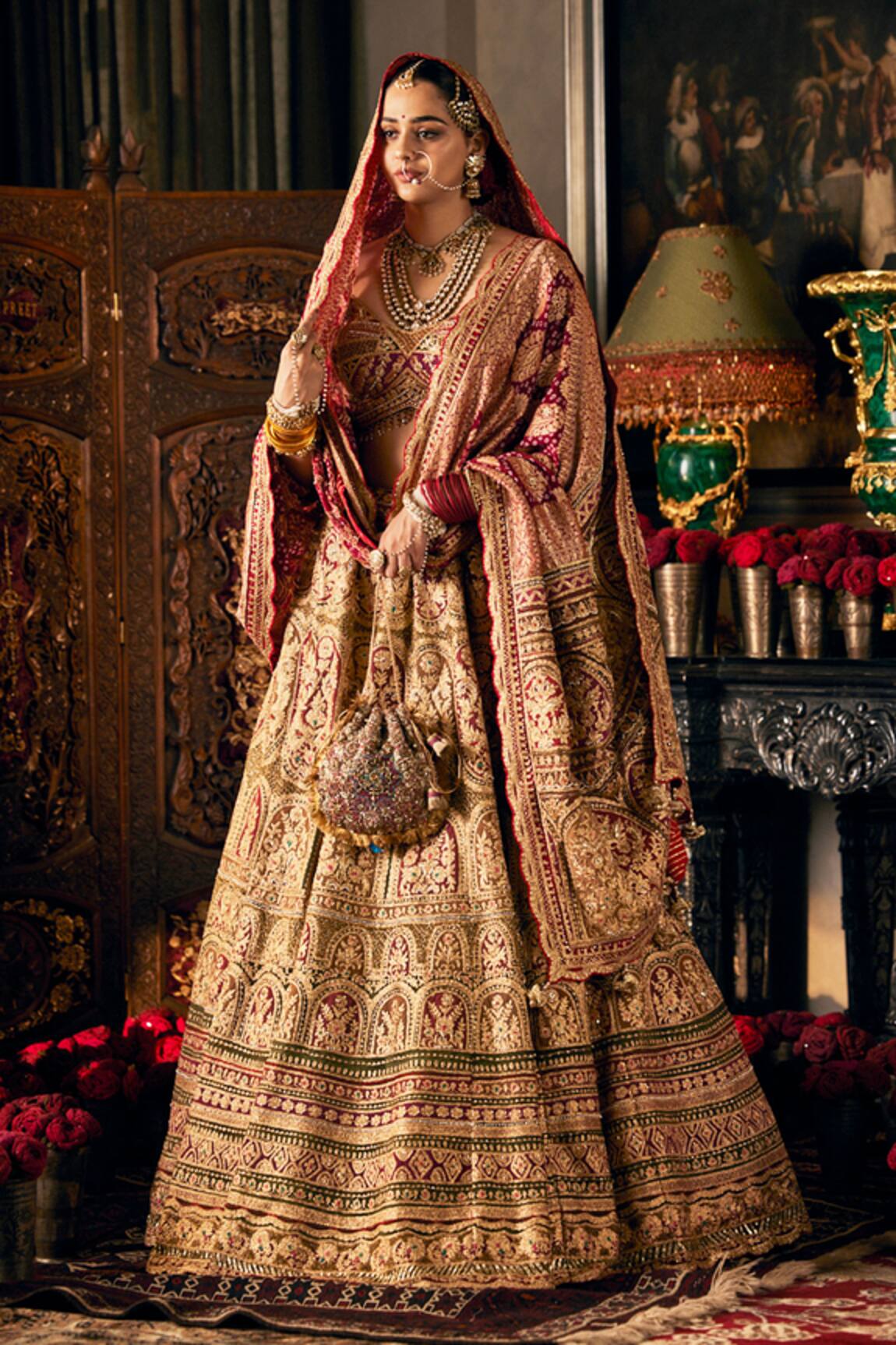 Rimple And Harpreet Narula Mughal Architecture Embroidered Lehenga Set