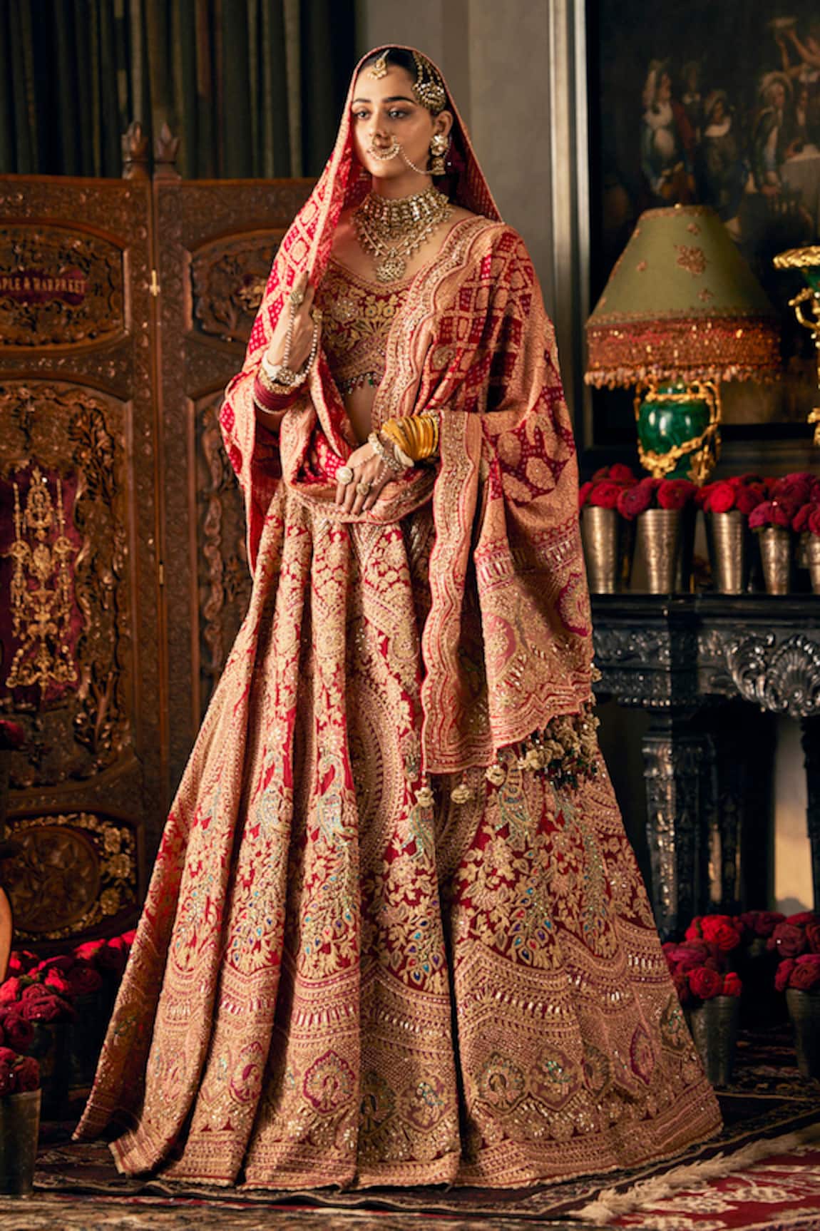 Rimple And Harpreet Narula Mughal Embroidered Lehenga Set