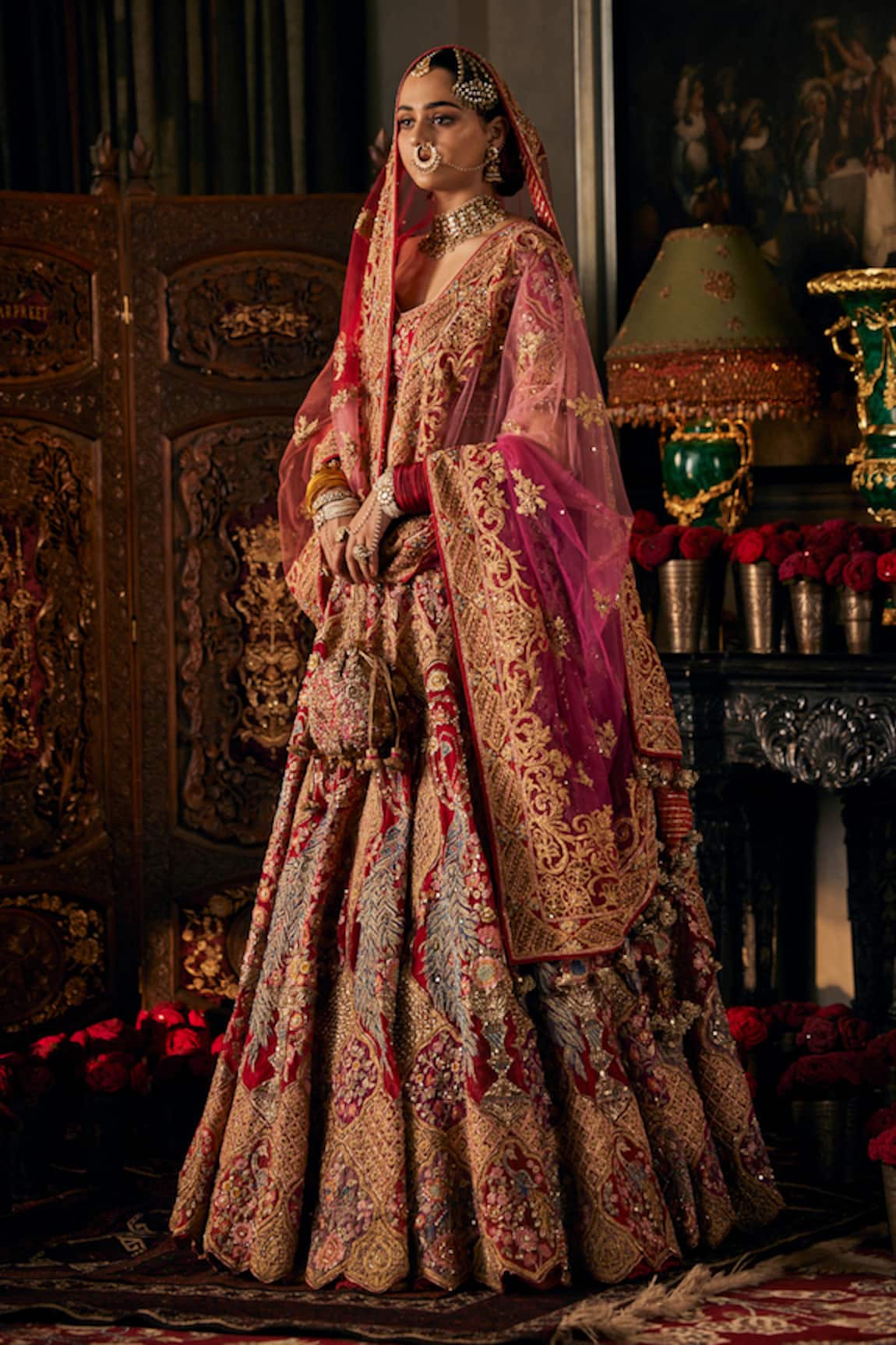 Rimple And Harpreet Narula Peacock Embroidered Lehenga & Blouse Set 