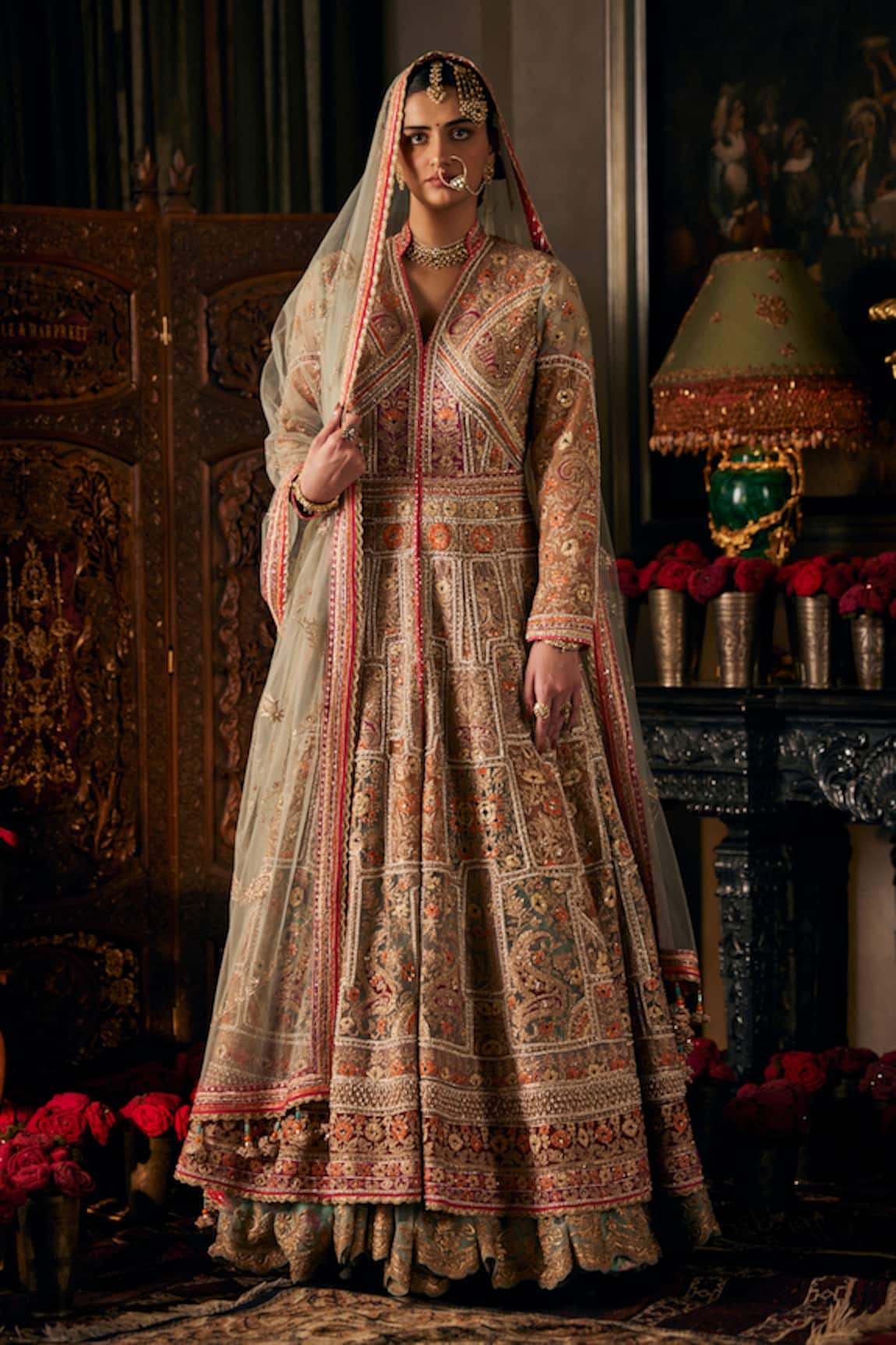 Rimple And Harpreet Narula Floral Embroidered Kalidar Jacket Set